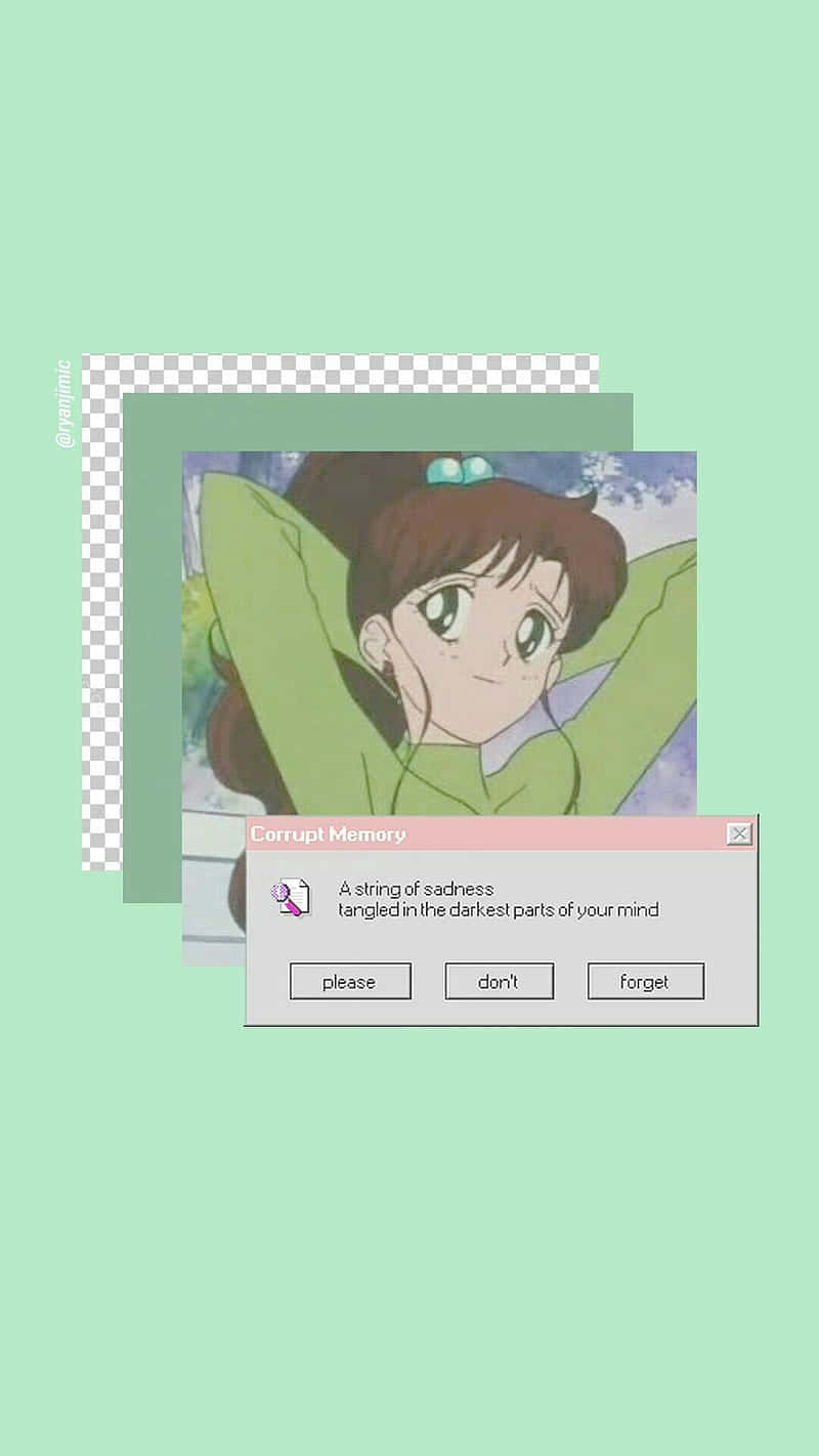 Sailor Jupiter, green hoodie, glitchy error window, HD Phone Wallpaper
