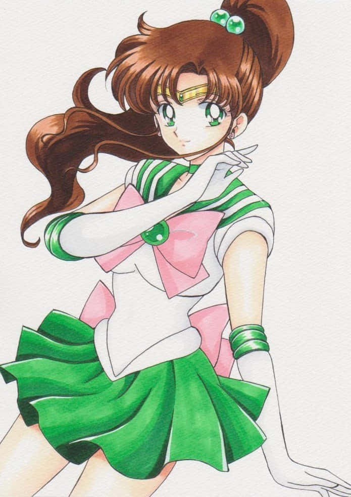 Sailor Jupiter, sailor suit, green and pink sailor uniform, SD Phone Wallpaper