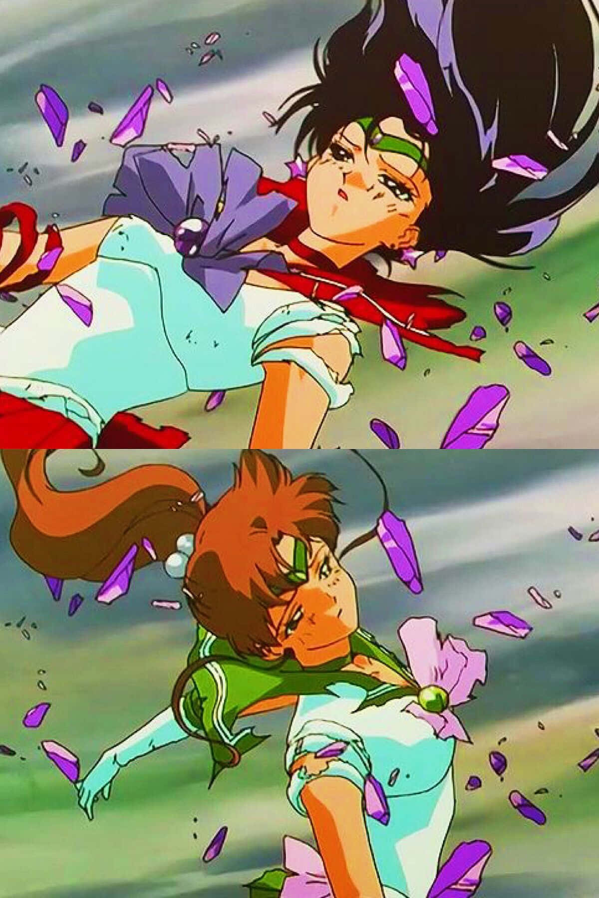 Sailor Jupiter, purple shards, stormy sky, HD Phone Wallpaper