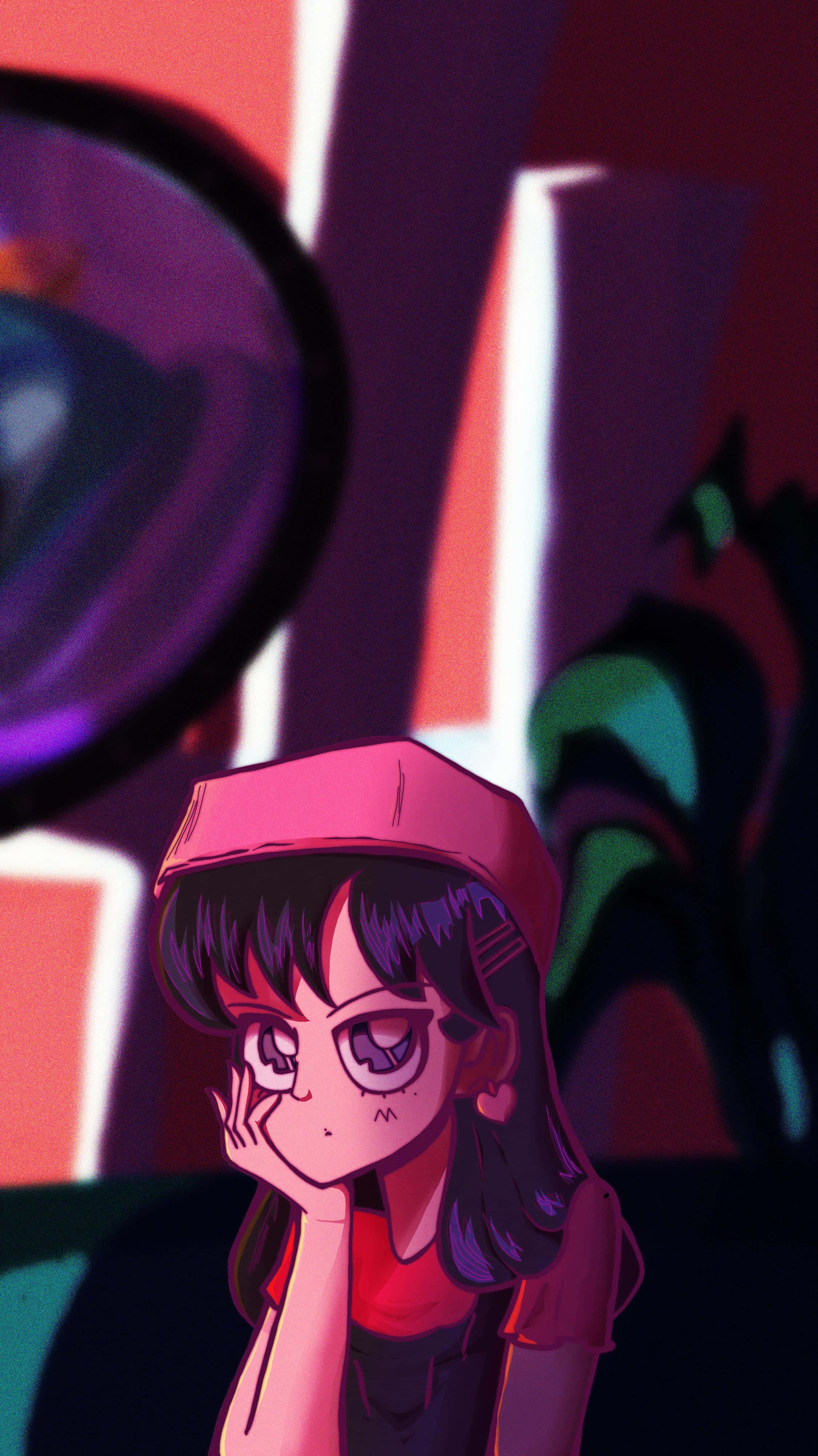 Sailor Mars, pink cap, red purple and teal, 4K Phone Wallpaper