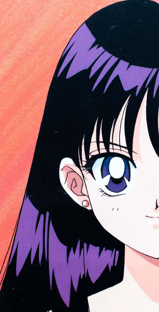 Sailor Mars, black hair, purple streaks, SD Phone Wallpaper