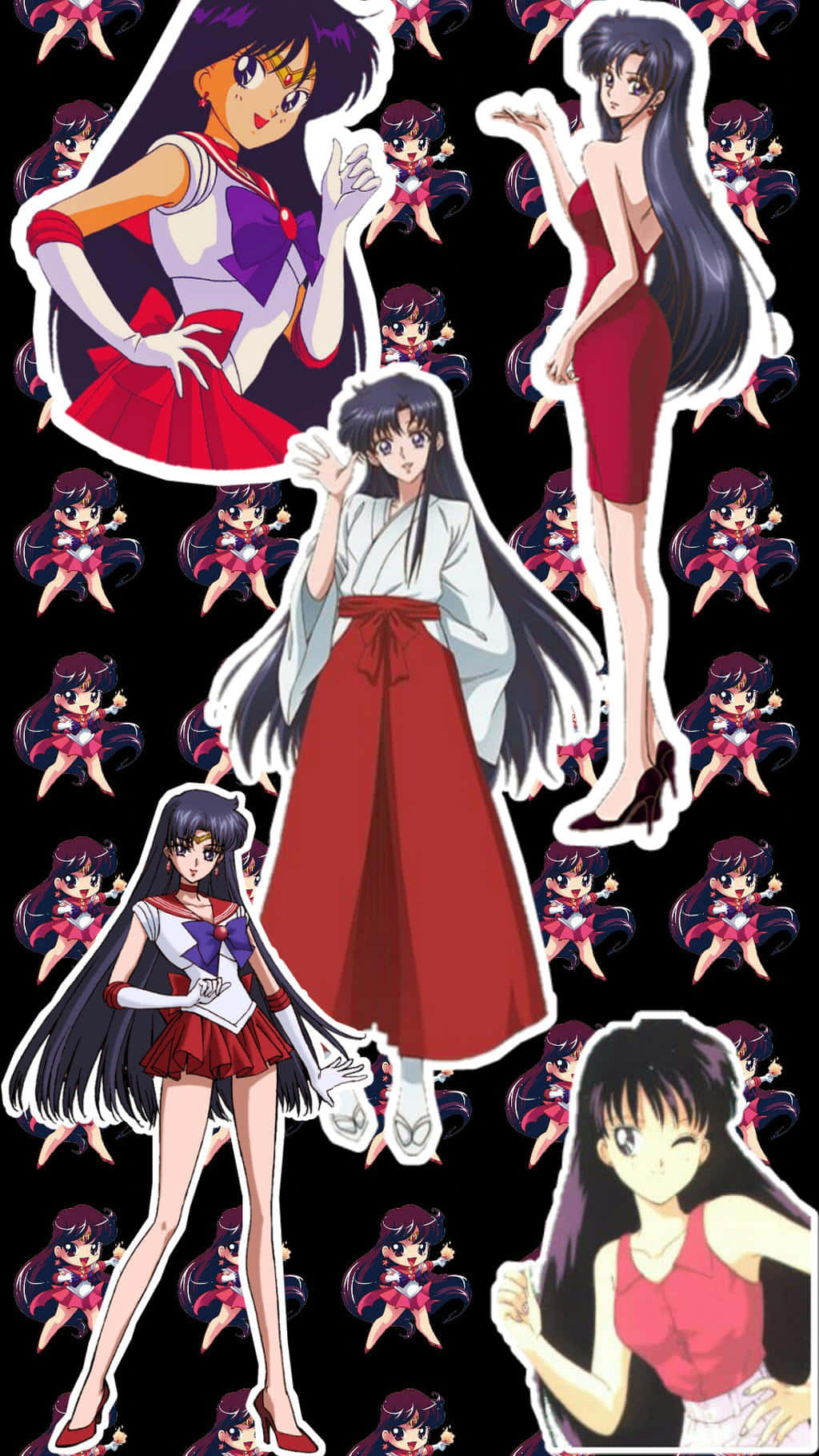 Sailor Mars, Sailor Moon, black background, HD Phone Wallpaper