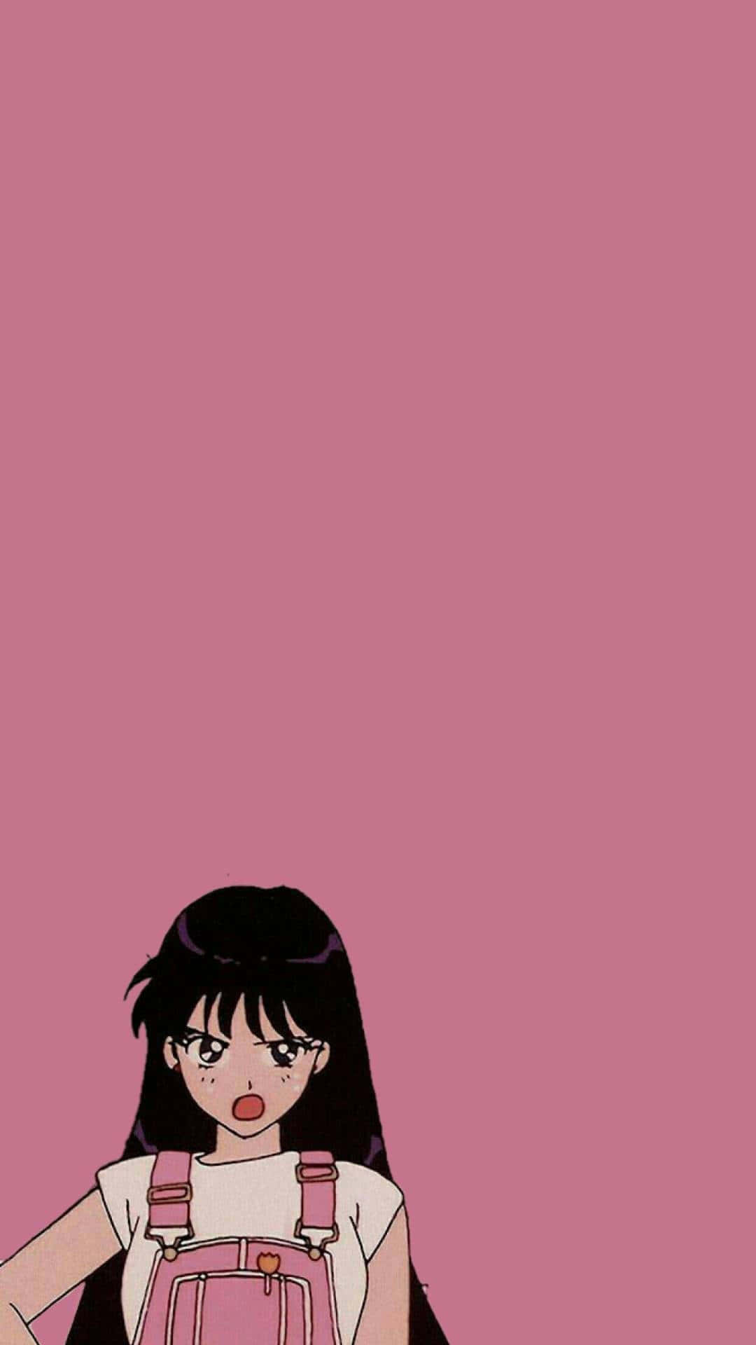 Sailor Mars, black hair, pink overalls, Full HD Phone Wallpaper