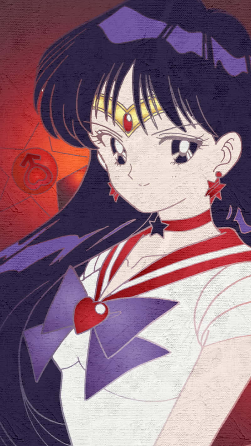 Sailor Mars, dark hair, purple bow, HD Phone Wallpaper