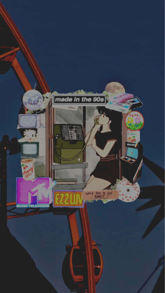 Sailor Mars, 90s anime girl, phone booth, SD Phone Wallpaper
