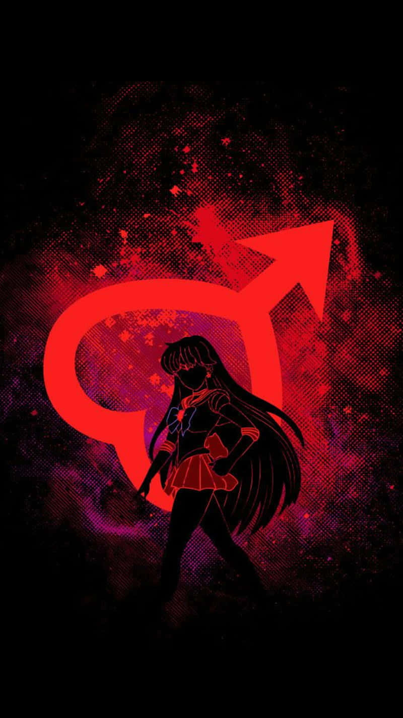 Sailor Mars, red outfit, glowing red gender symbol, HD Phone Wallpaper