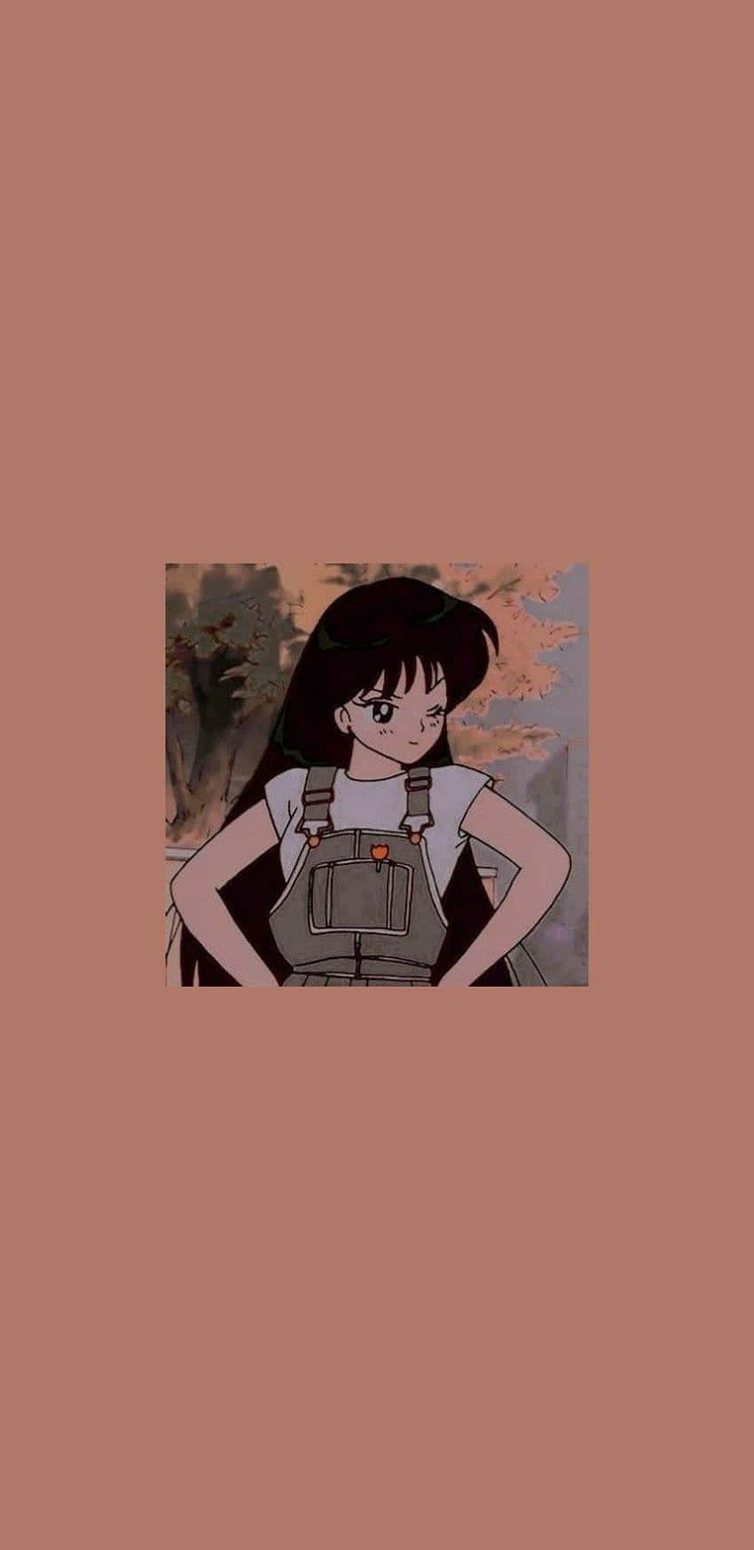 Sailor Mars, long black hair, overalls, HD Phone Wallpaper