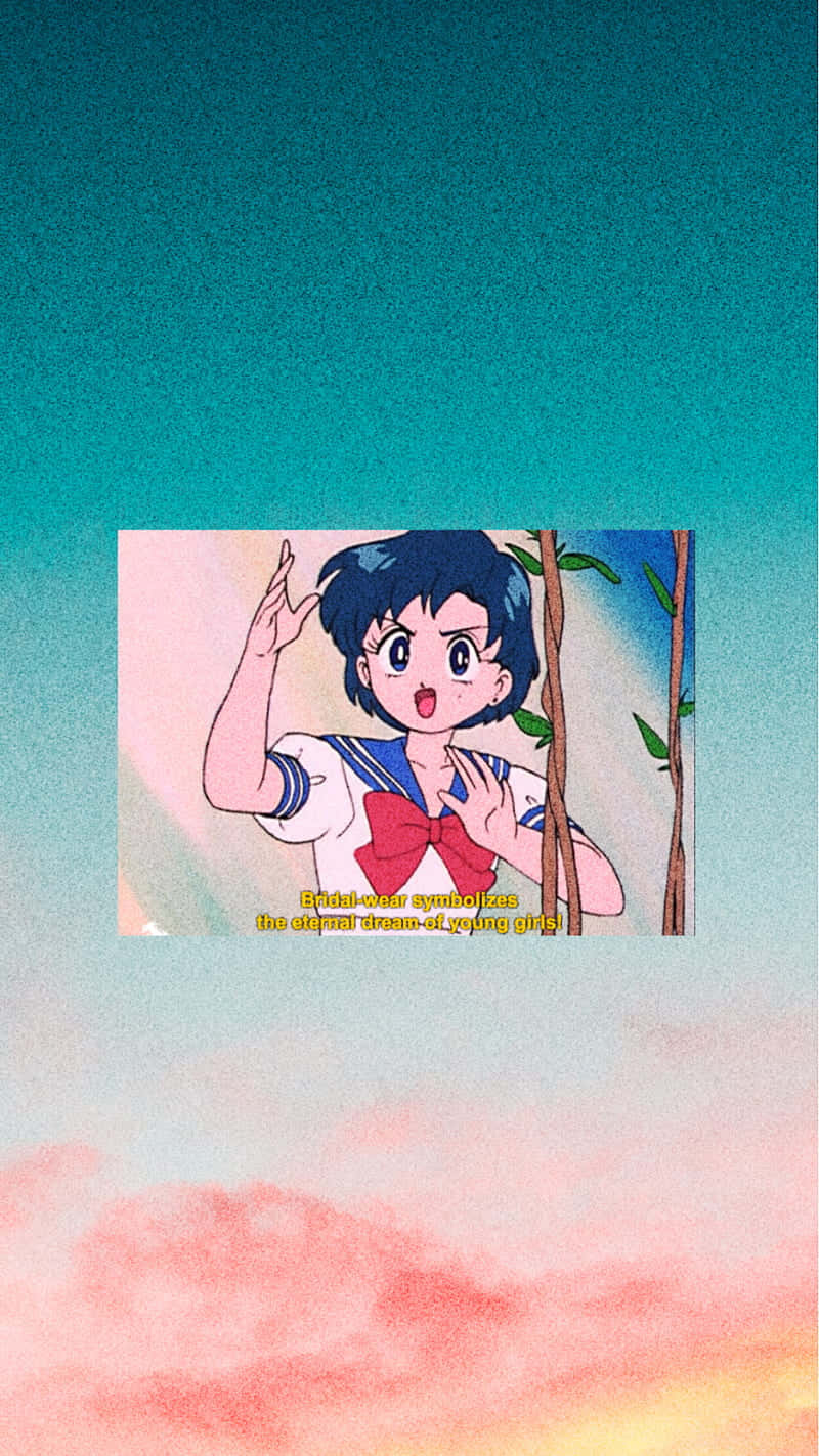 Sailor Mercury, sailor uniform, pink clouds, HD Phone Wallpaper