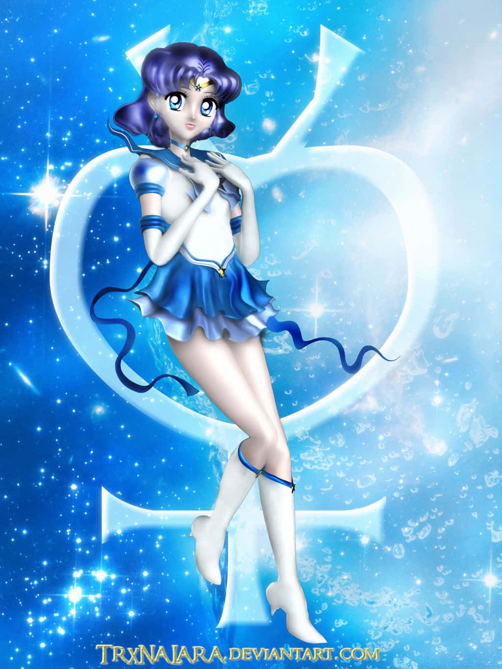 Sailor Mercury, blue-haired anime girl, sailor uniform, HD Phone Wallpaper