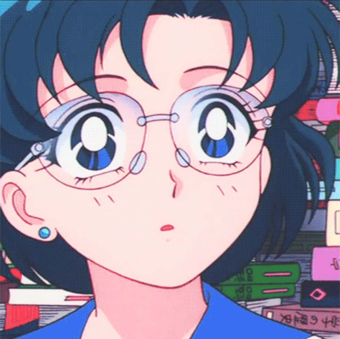 Sailor Mercury, glasses, blue eyes, SD Desktop Wallpaper