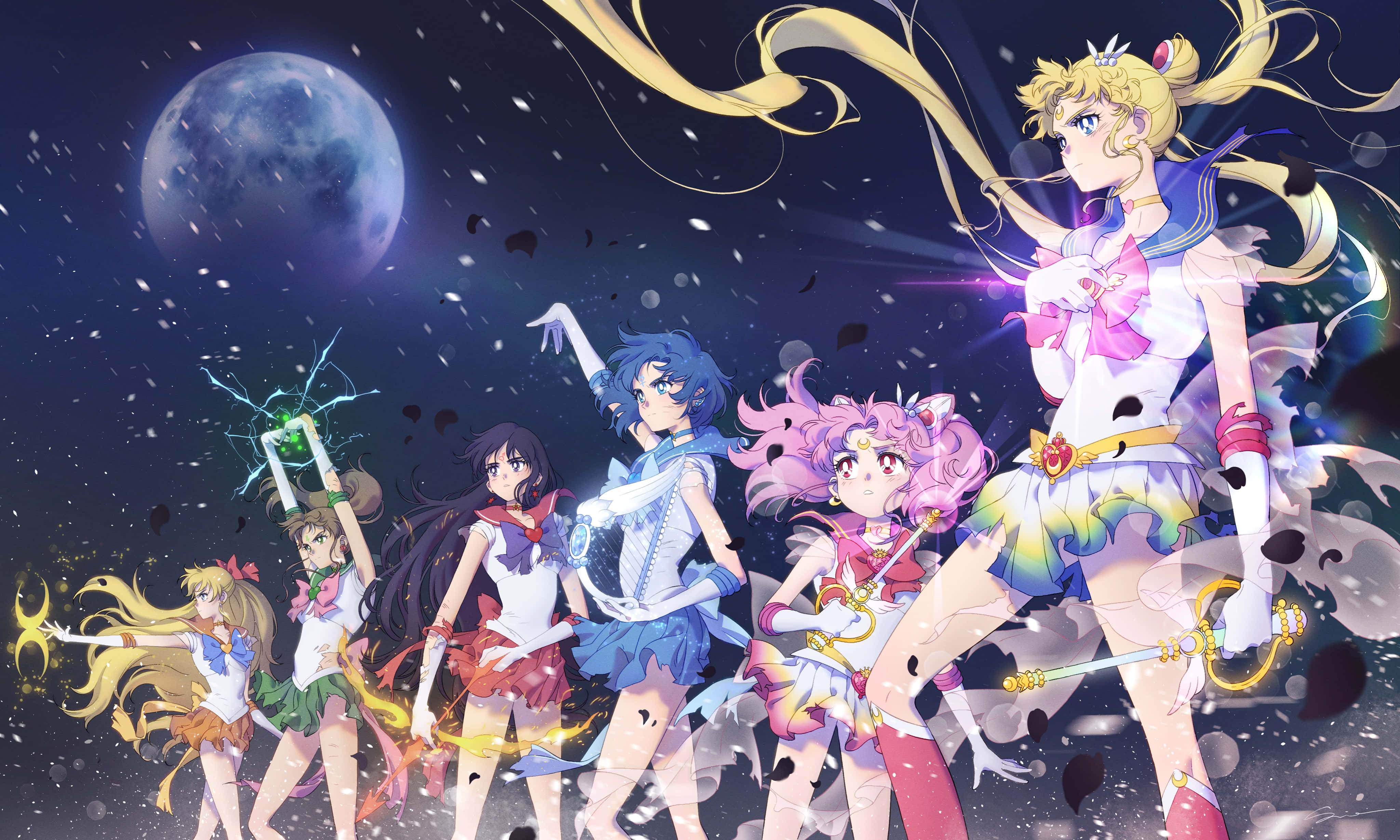 Sailor Mercury, anime heroines, colorful sailor uniforms, 4K Desktop Wallpaper