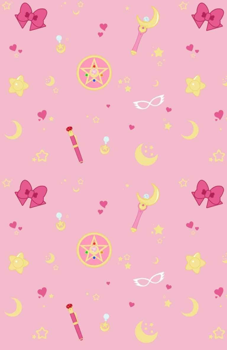 Sailor Moon, pink, bows, SD Phone Wallpaper