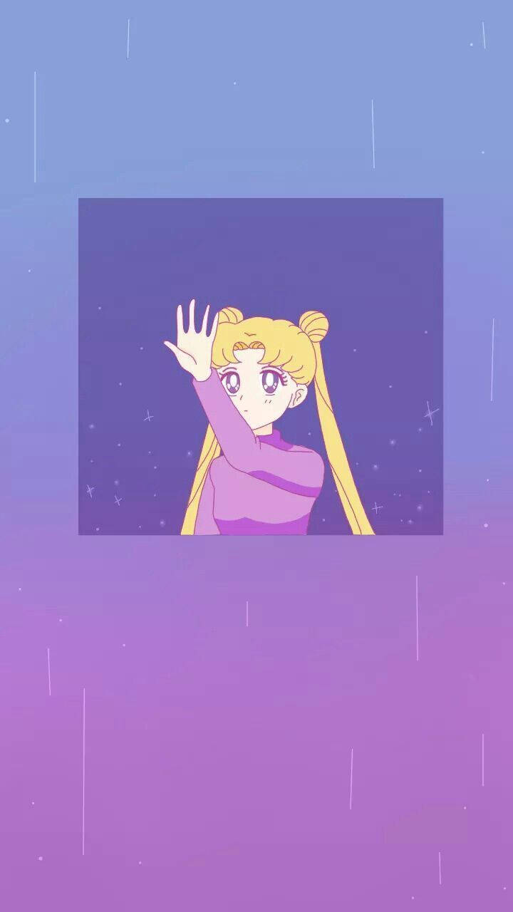 Sailor Moon, blue and purple gradient, anime girl, HD Phone Wallpaper