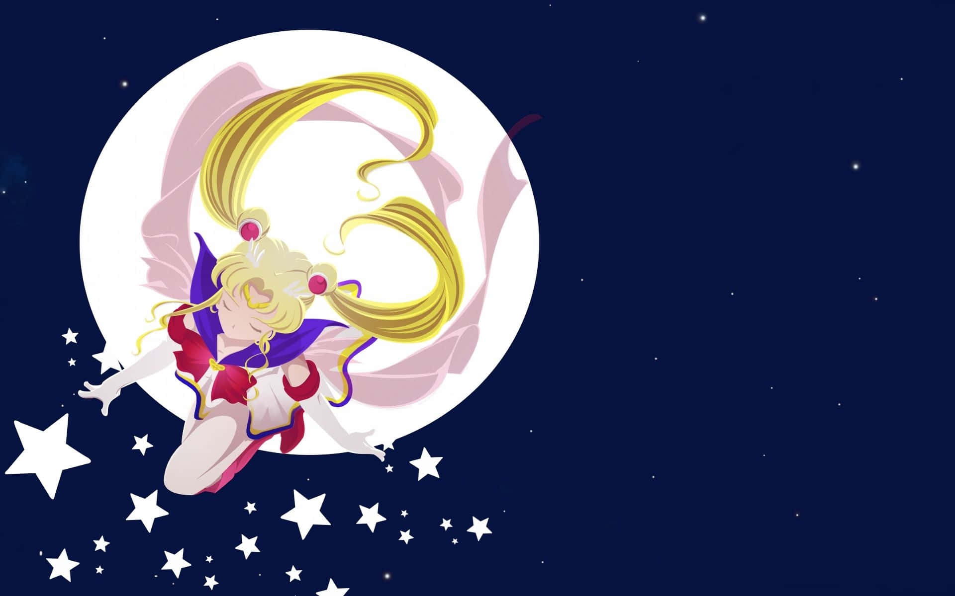 Sailor Moon, blonde anime girl, red and blue outfit, Full HD Desktop Wallpaper