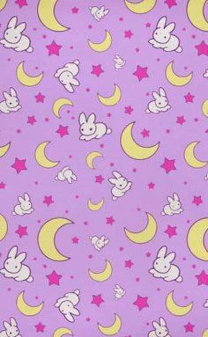 Sailor Moon, purple, white bunnies, SD Phone Wallpaper