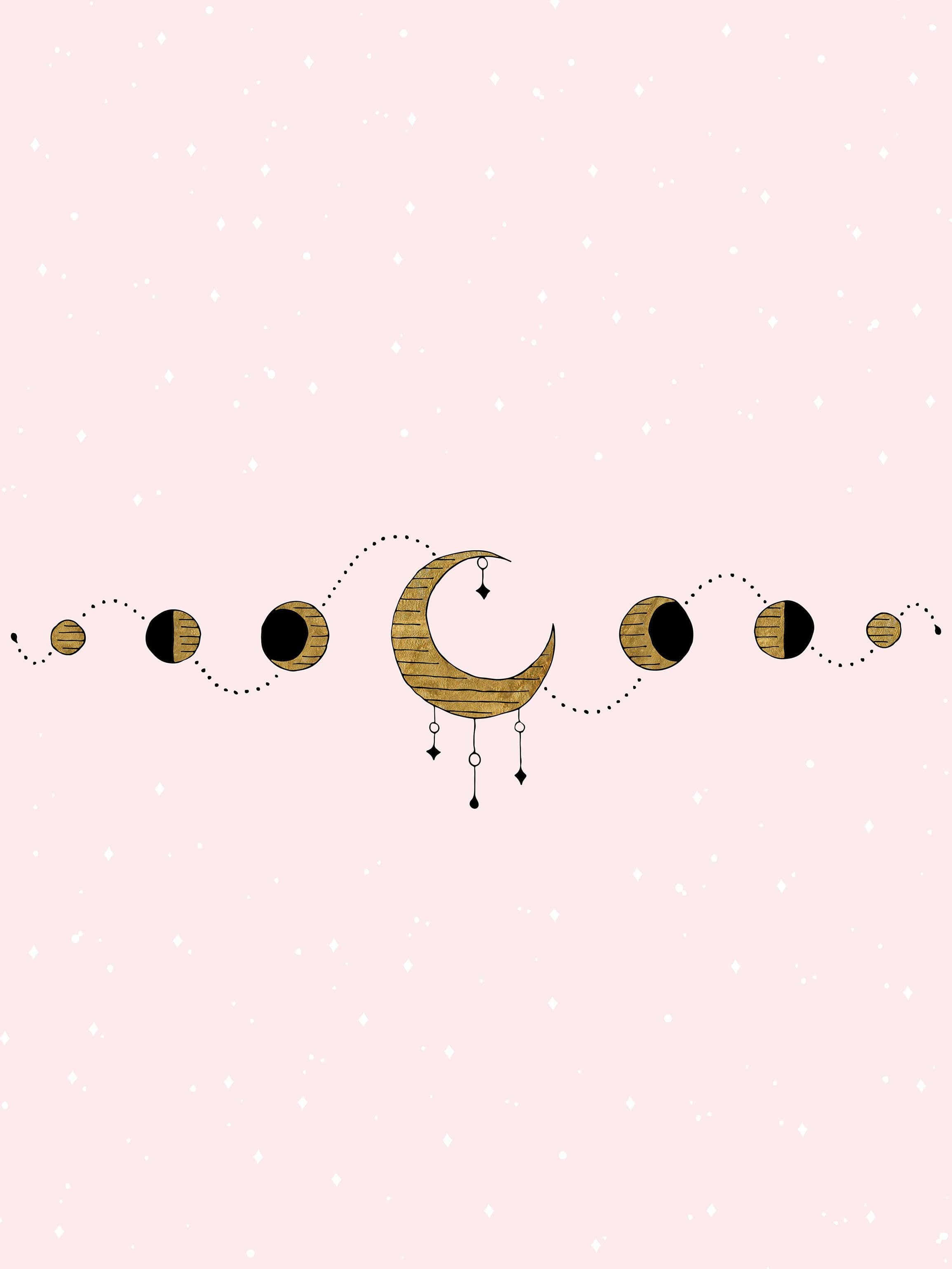 Sailor Moon Pattern, crescent moon, dangling charms, 2K Phone Wallpaper