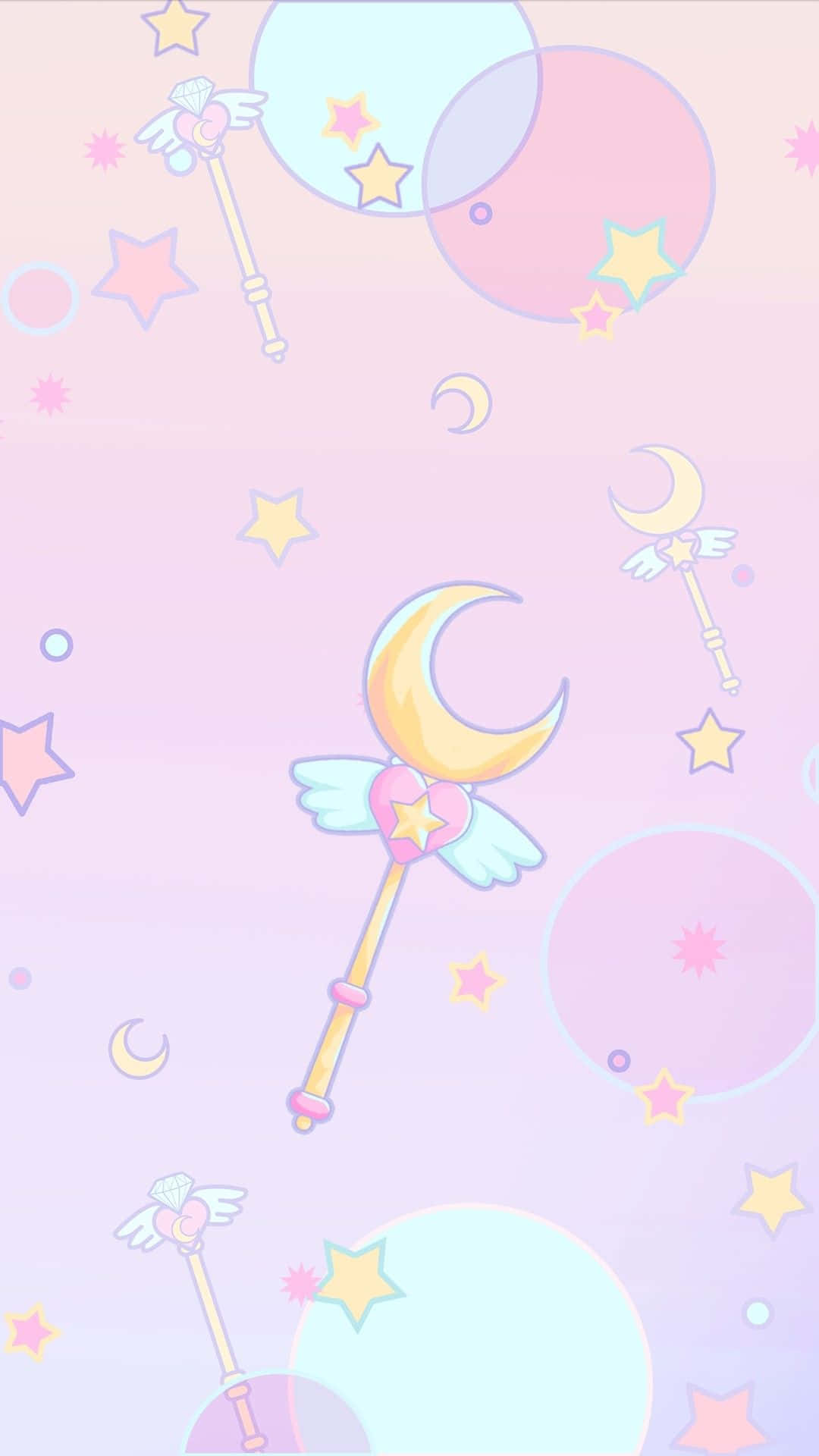 Sailor Moon Pattern, pastel pink, pastel blue, Full HD Phone Wallpaper