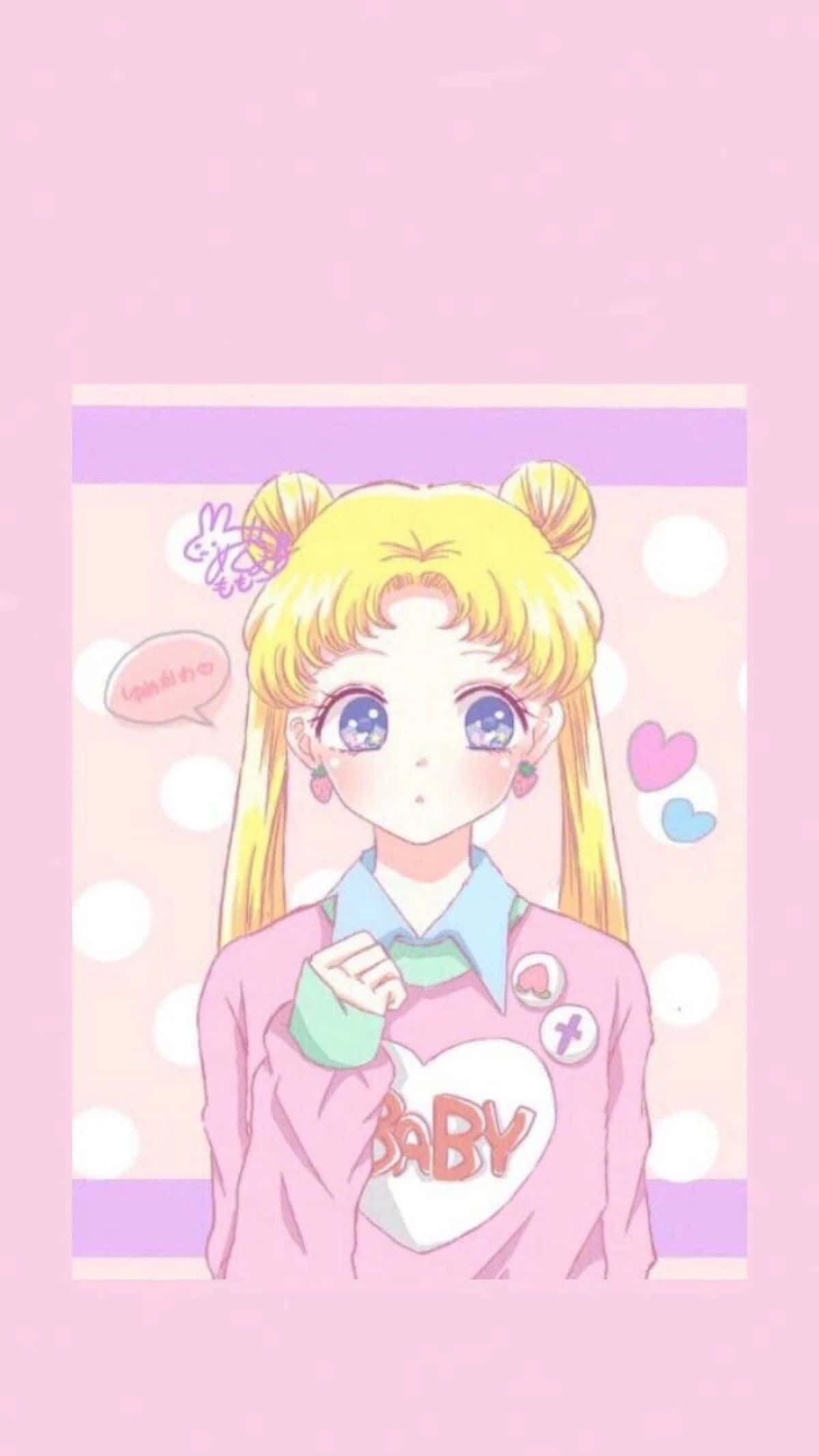 Pastel Pink Sailor Moon PFP, Sailor Moon, blonde pigtails, Full HD Phone Wallpaper