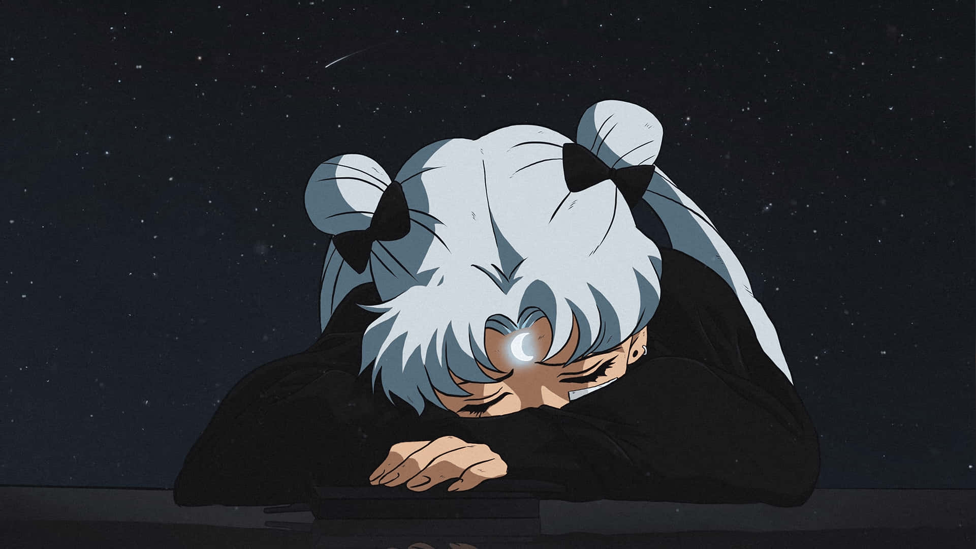 Sailor Moon, white haired, silver-haired, Full HD Desktop Wallpaper