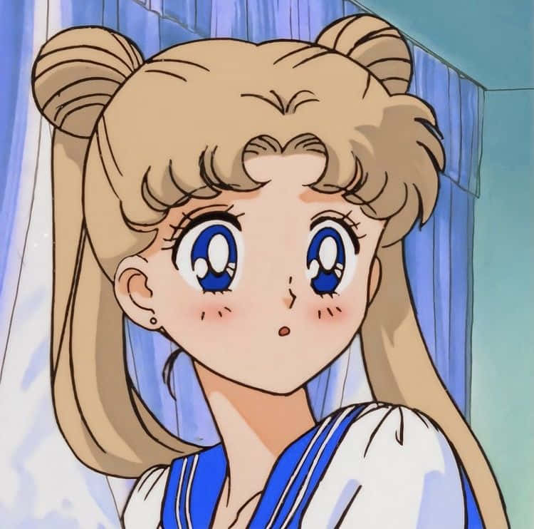 Sailor Moon, blonde twin buns, blue eyes, SD Desktop Wallpaper