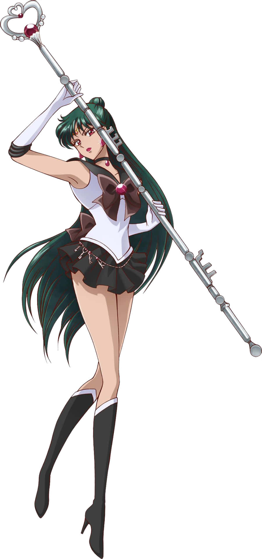 Sailor Pluto, silver staff, heart-shaped top, Full HD Phone Wallpaper