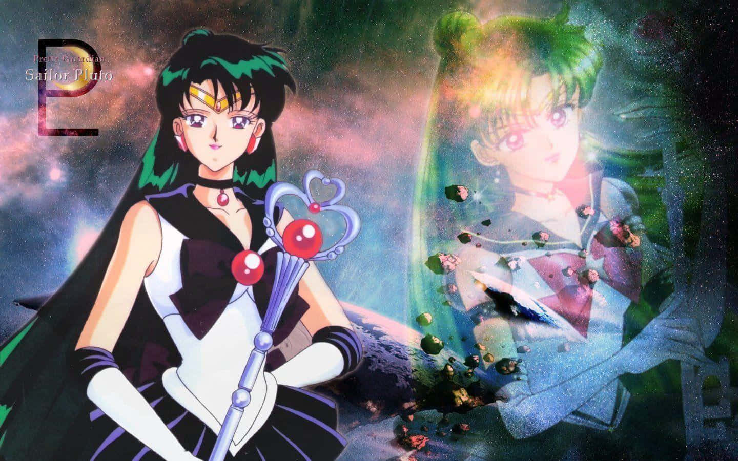 Sailor Pluto, staff, translucent ghostly figure, HD Desktop Wallpaper