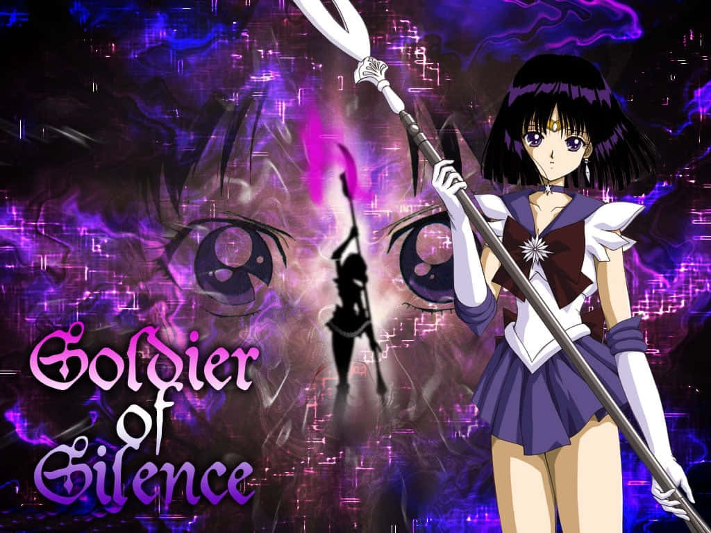 Sailor Saturn, purple sailor uniform, spear, SD Desktop Wallpaper
