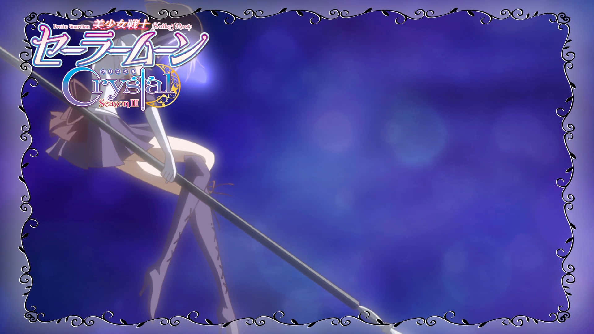 Sailor Saturn, sailor uniform, glowing staff, Full HD Desktop Wallpaper