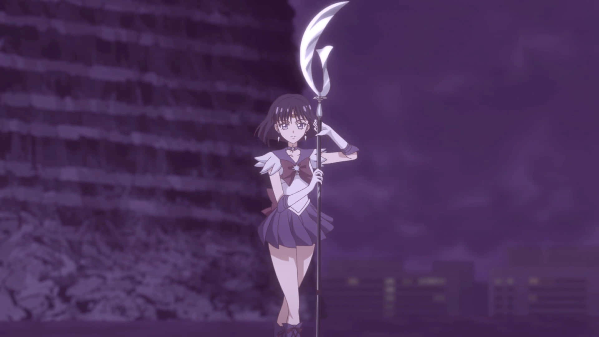 Sailor Saturn, purple-hued, sailor uniform, Full HD Desktop Wallpaper