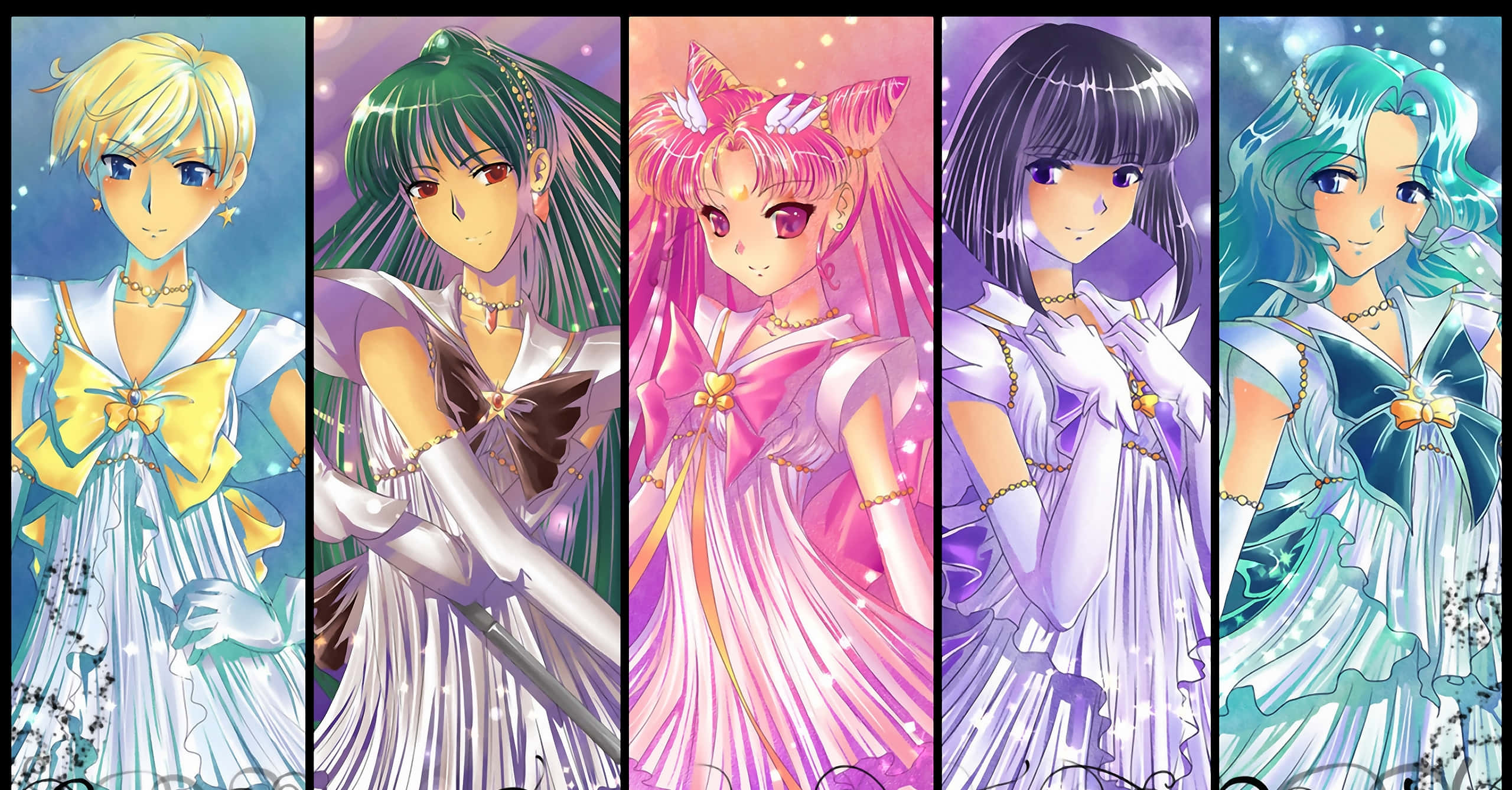 Sailor Saturn, anime girls, magical sailor uniforms, 2K Desktop Wallpaper