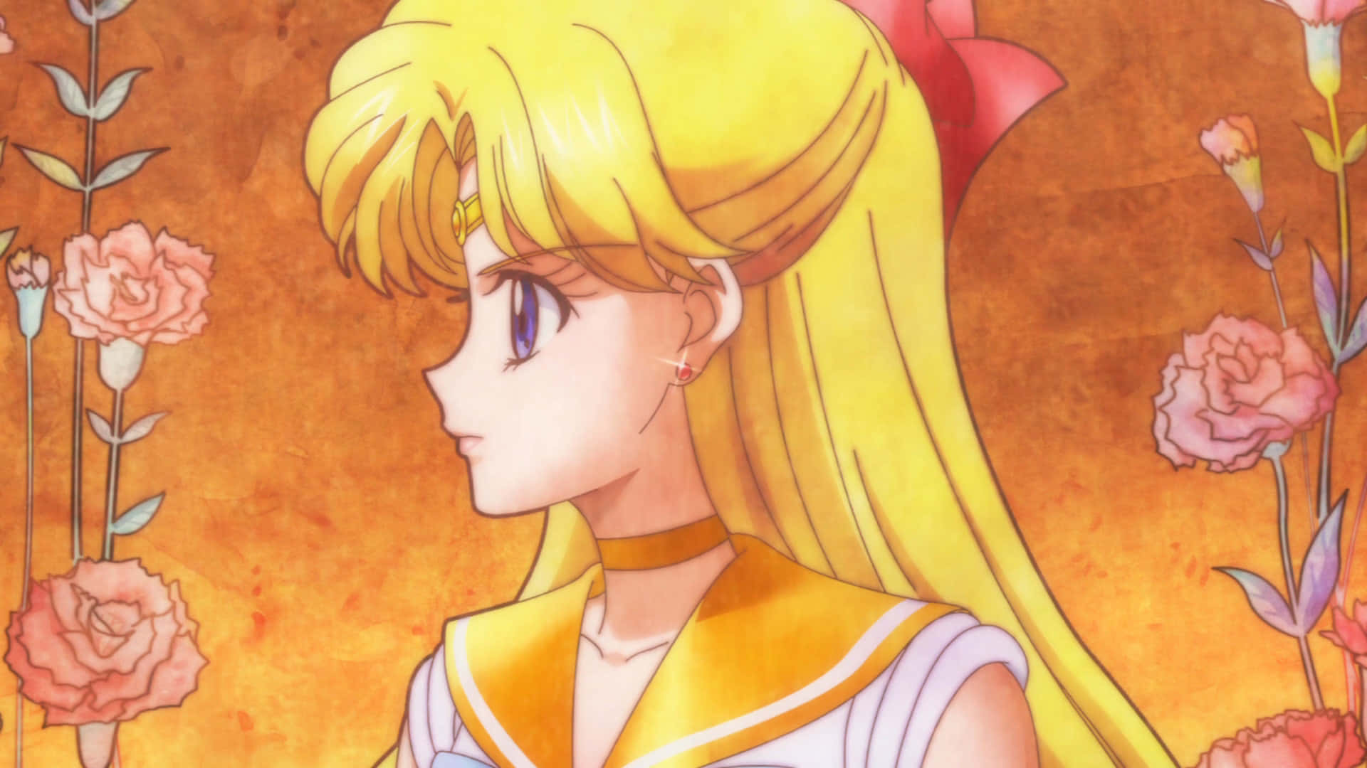 Sailor Venus, golden hair, purple eyes, Full HD Desktop Wallpaper