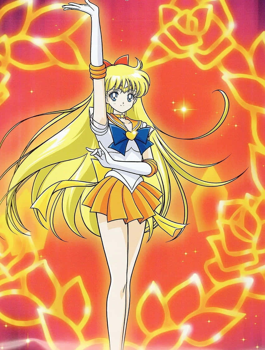Sailor Venus, blonde anime girl, sailor uniform, SD Phone Wallpaper