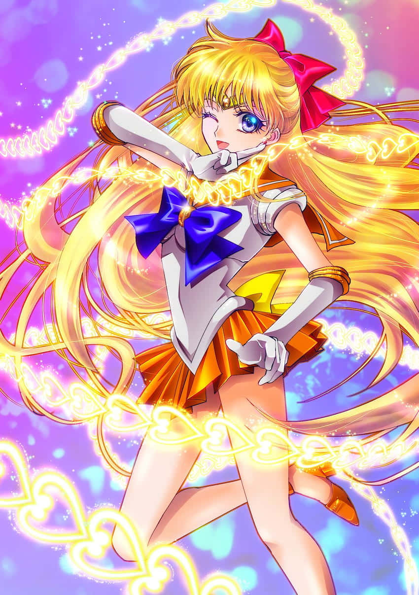Sailor Venus, golden hair, blue eyes, SD Phone Wallpaper