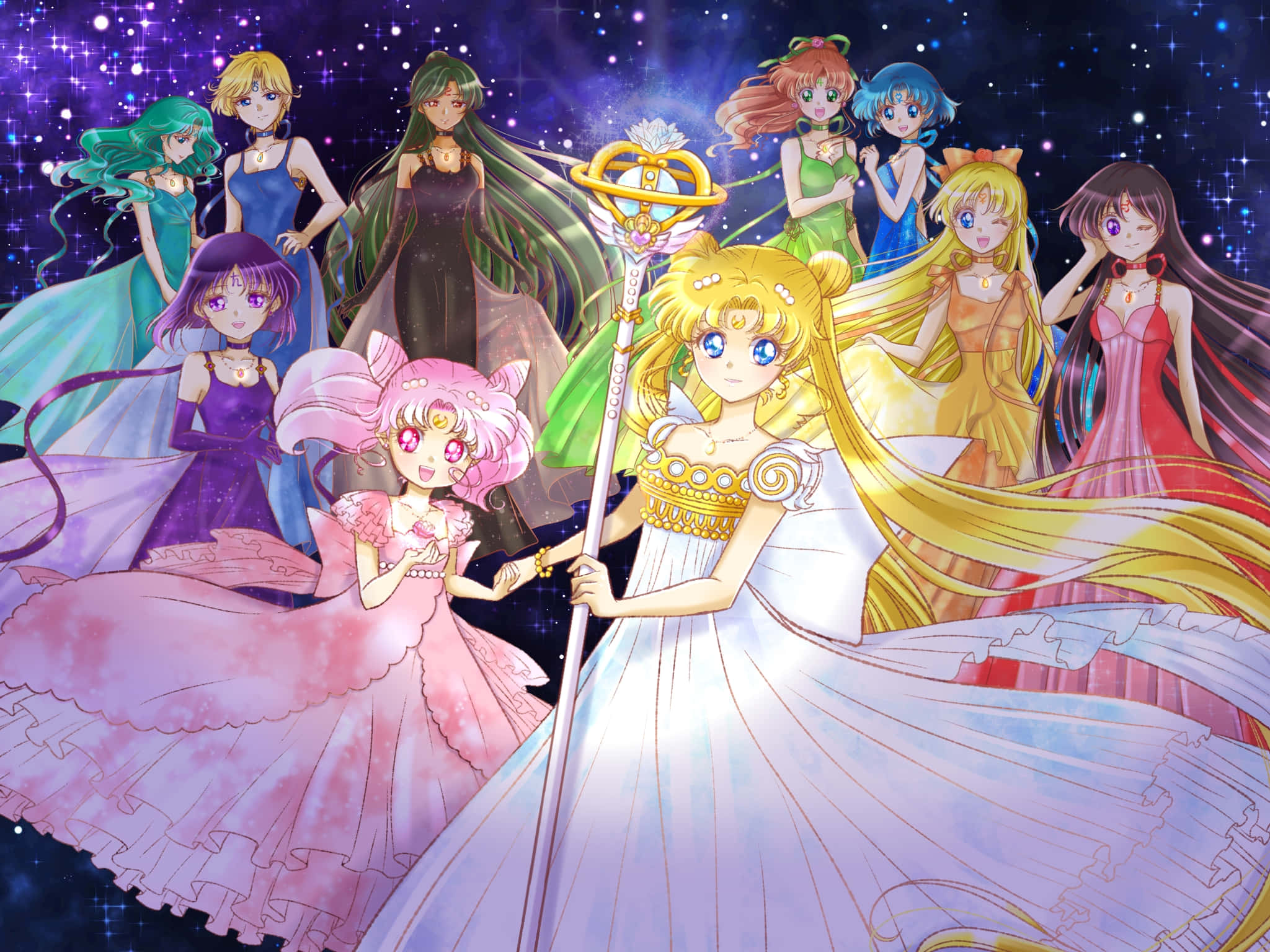 Sailor Venus, anime heroines, flowing gowns, Full HD Desktop Wallpaper