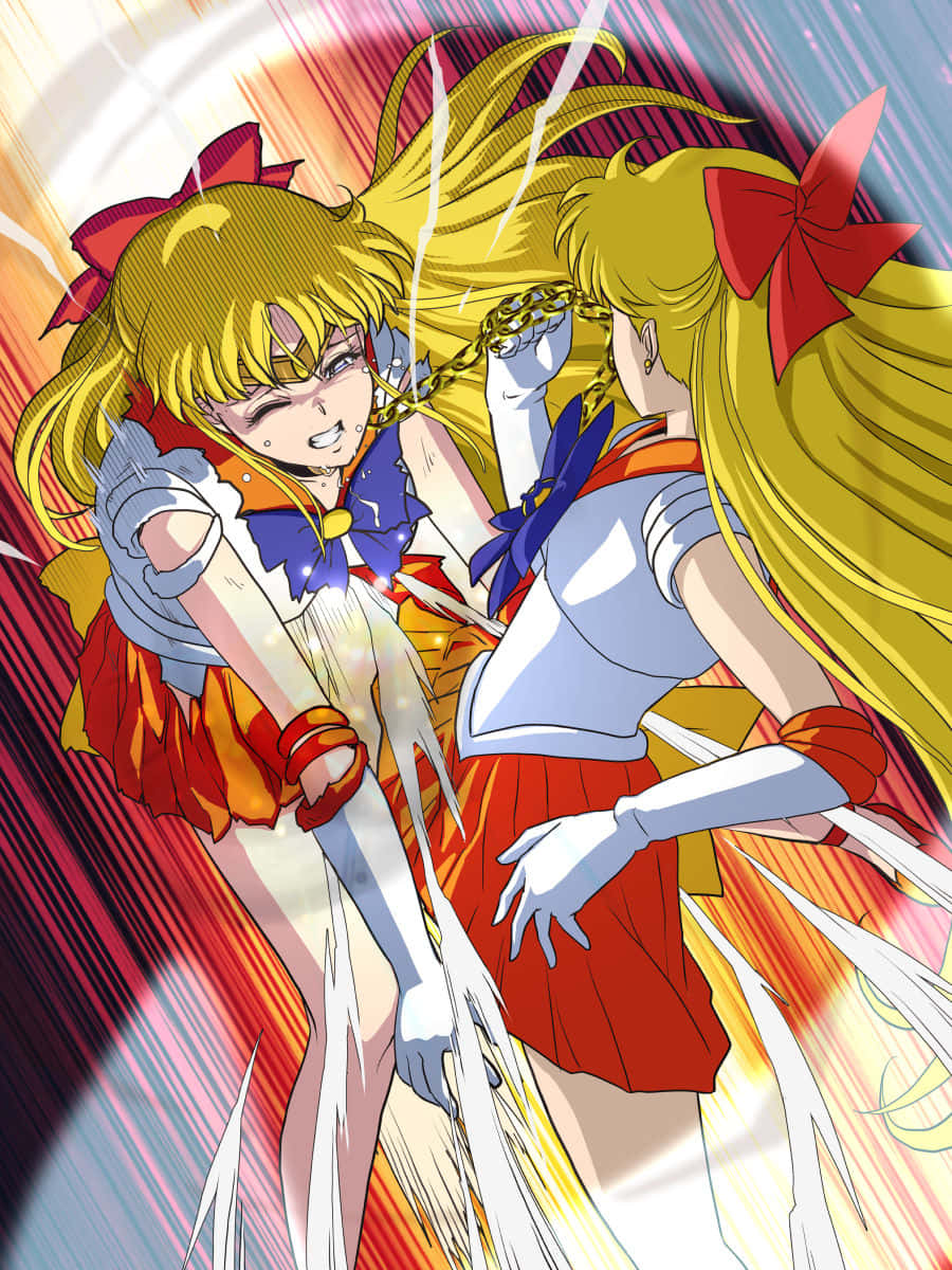 Sailor Venus, classic Fighting Pose, sailor uniforms, SD Phone Wallpaper
