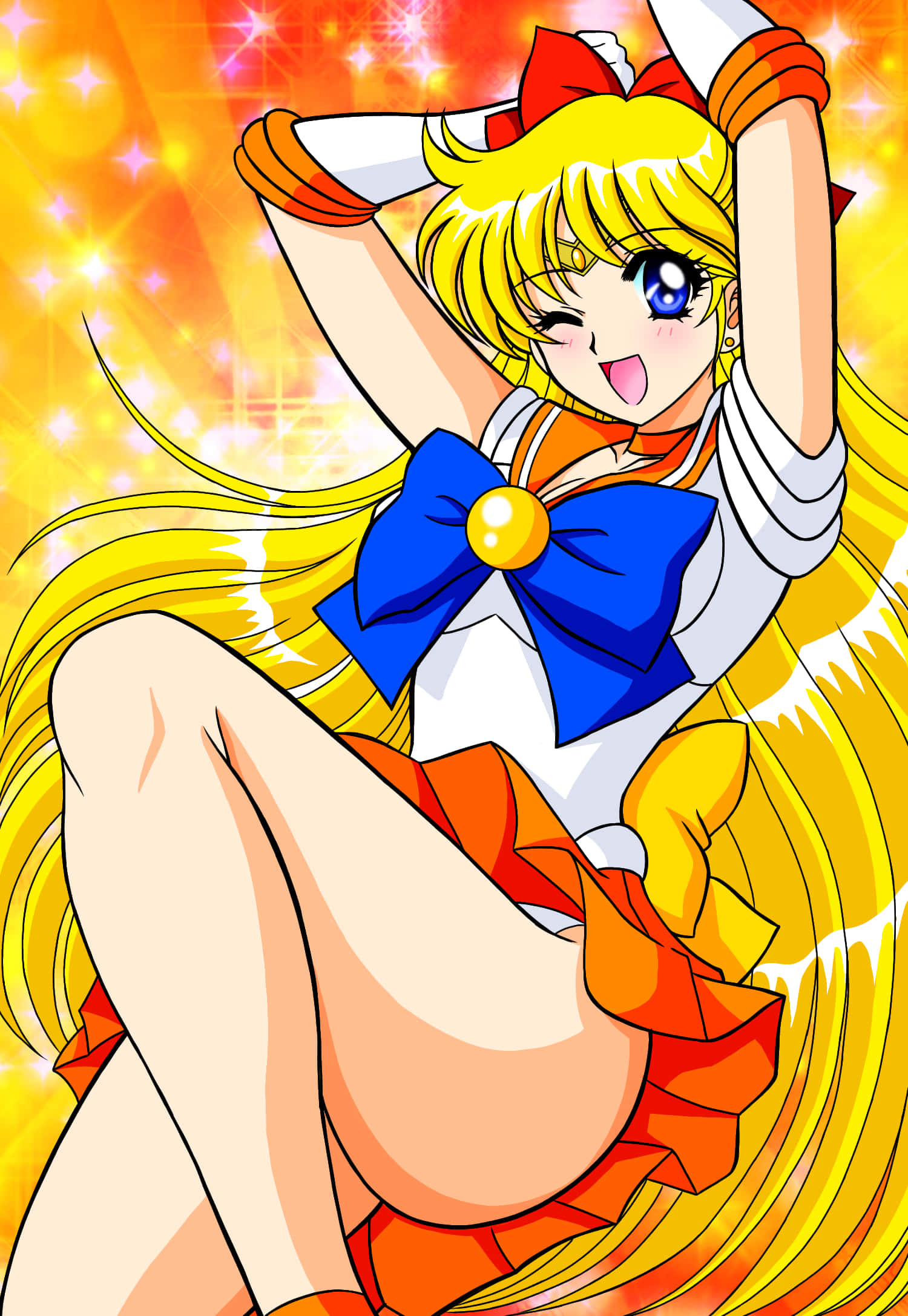 Sailor Venus, golden hair, blue eyes, Full HD Phone Wallpaper
