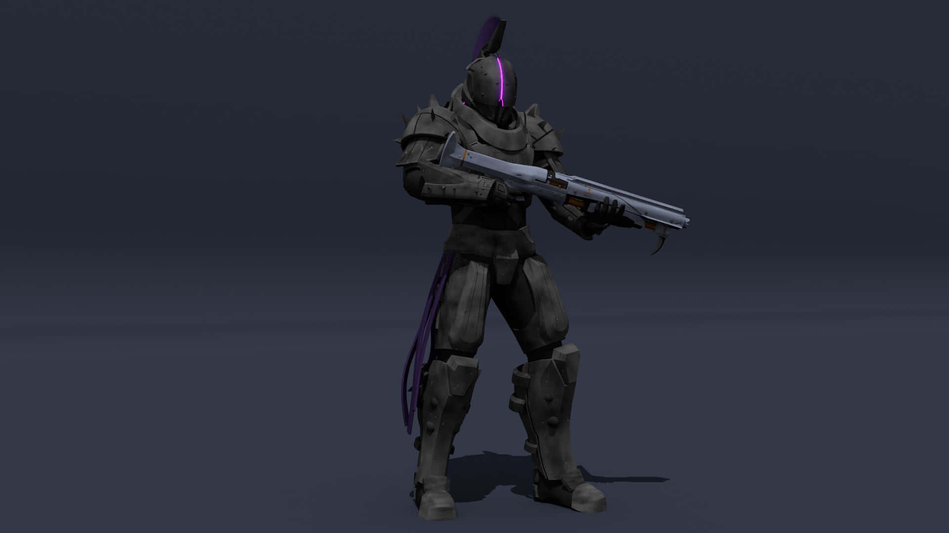 Saint-14, glowing purple accents, sleek weapon, Full HD Desktop Wallpaper