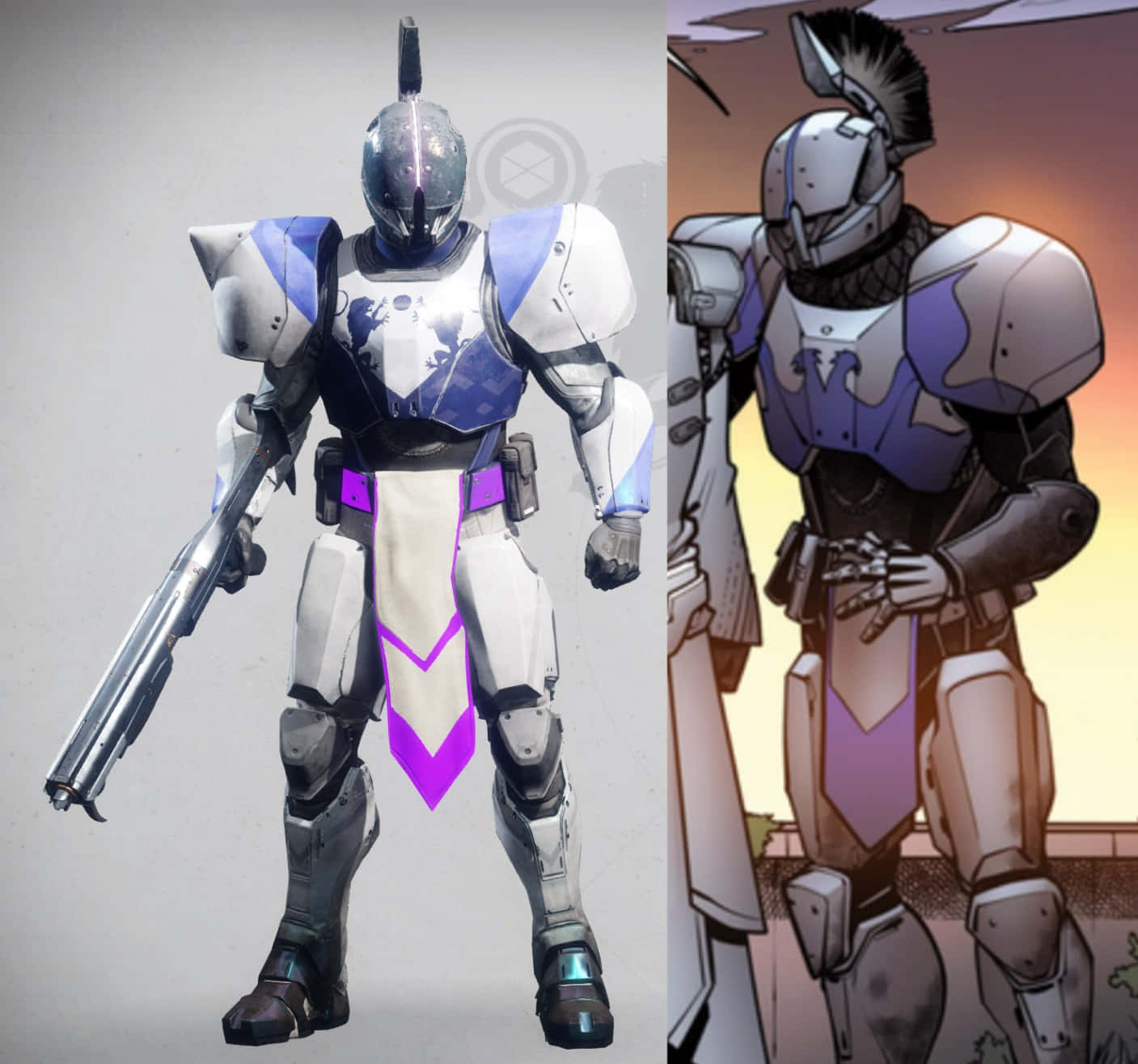 Saint-14, white and blue armor, purple accents, HD Desktop Wallpaper