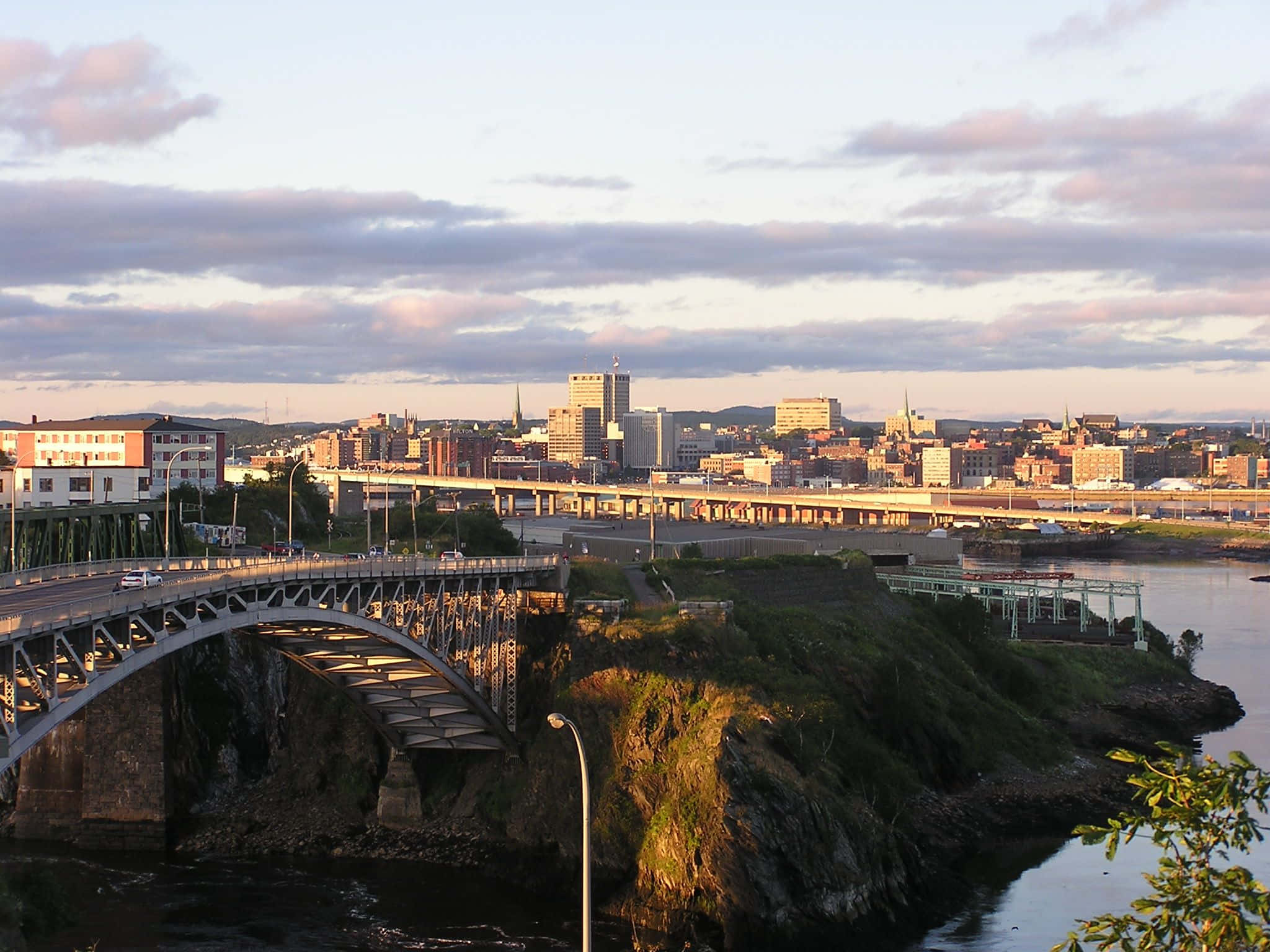 Saint John, cityscape, dusk, Full HD Desktop Wallpaper
