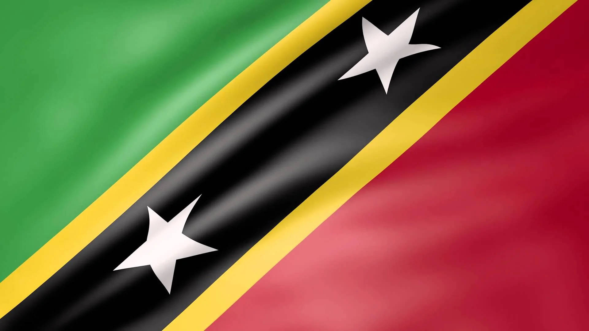 Saint Kitts and Nevis flag, green, red, Full HD Desktop Wallpaper