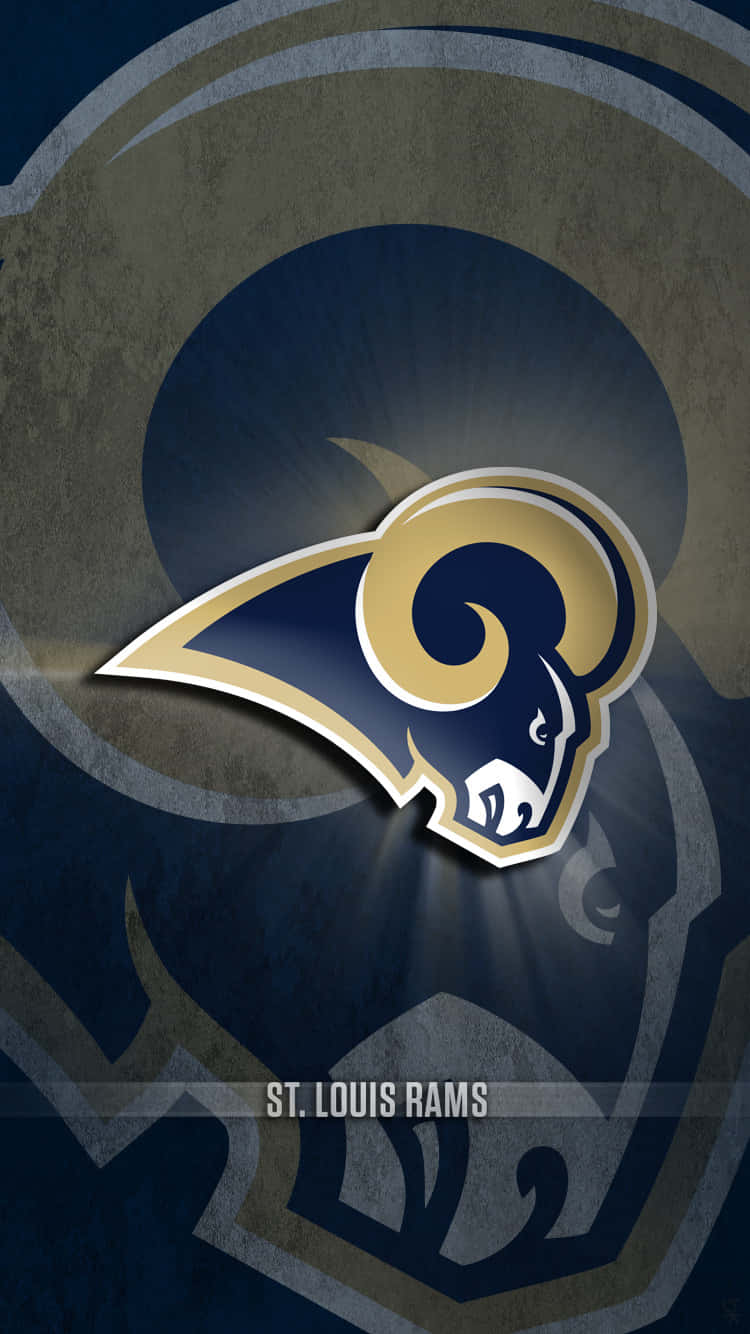 Saint Louis Rams, golden horns, textured blue and gray background, HD Phone Wallpaper