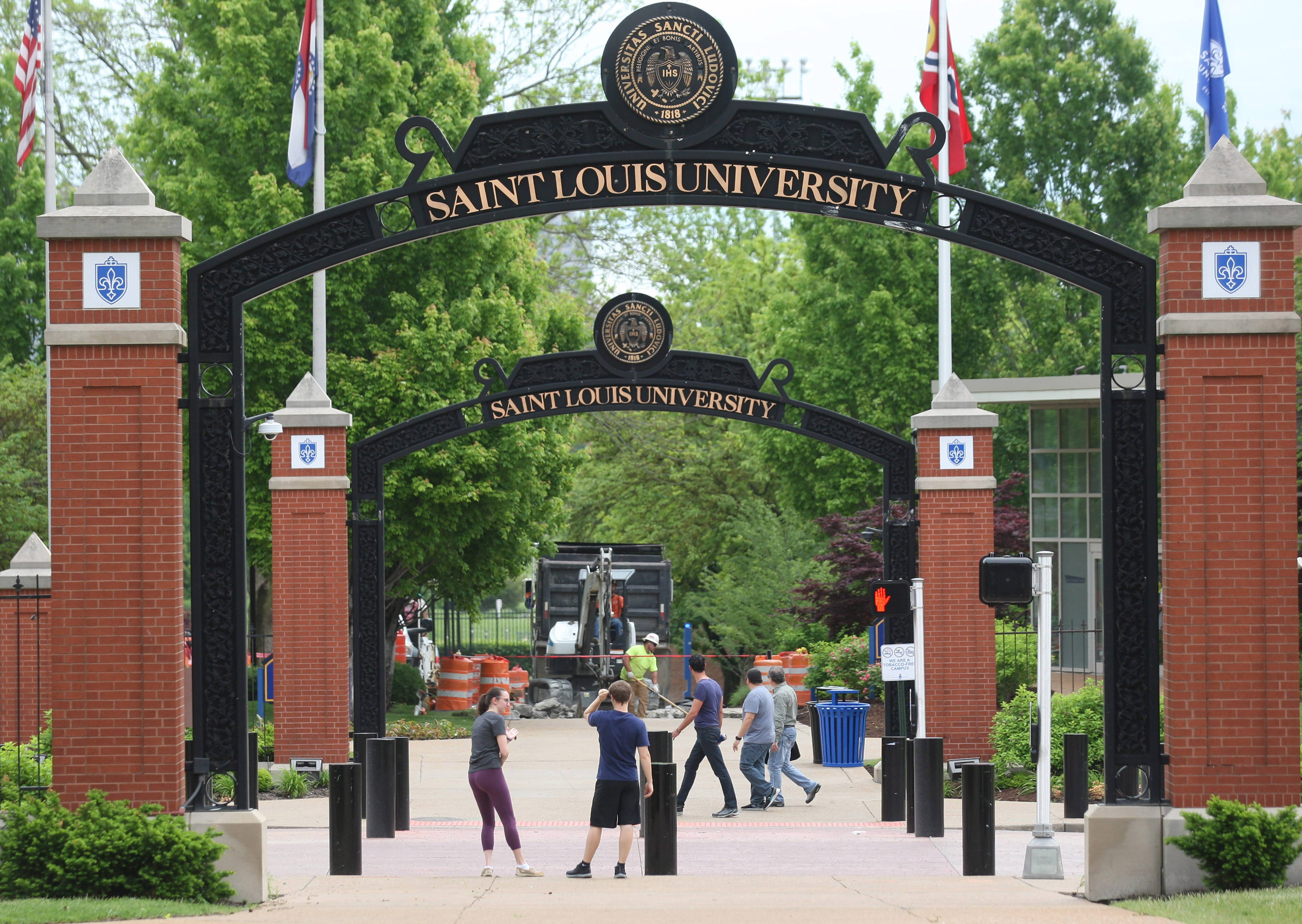 Saint Louis University, welcome arches, brick, 4K Desktop Wallpaper