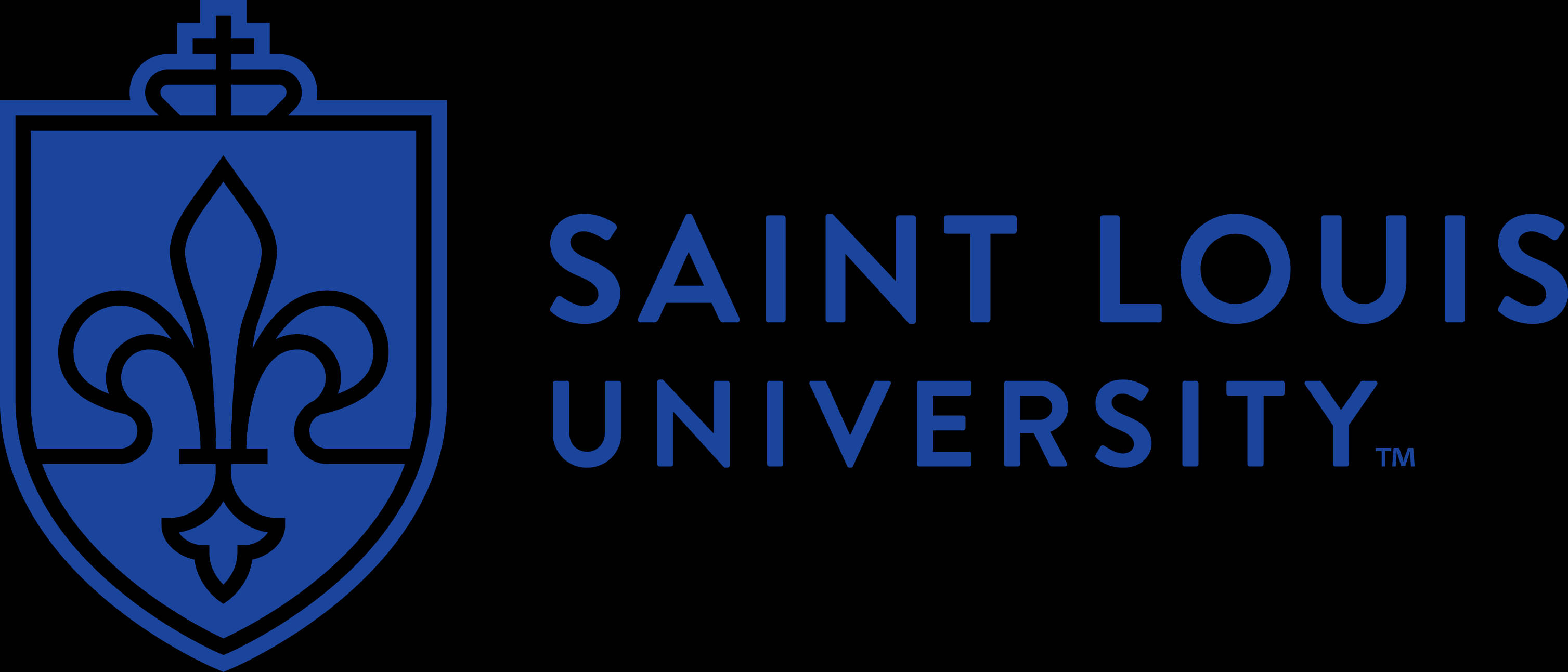 Saint Louis University, fleur-de-lis crest, blue, 2K Desktop Wallpaper