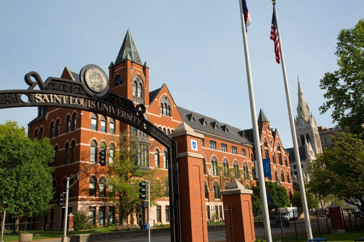 Saint Louis University, arch, red brick, HD Desktop Wallpaper