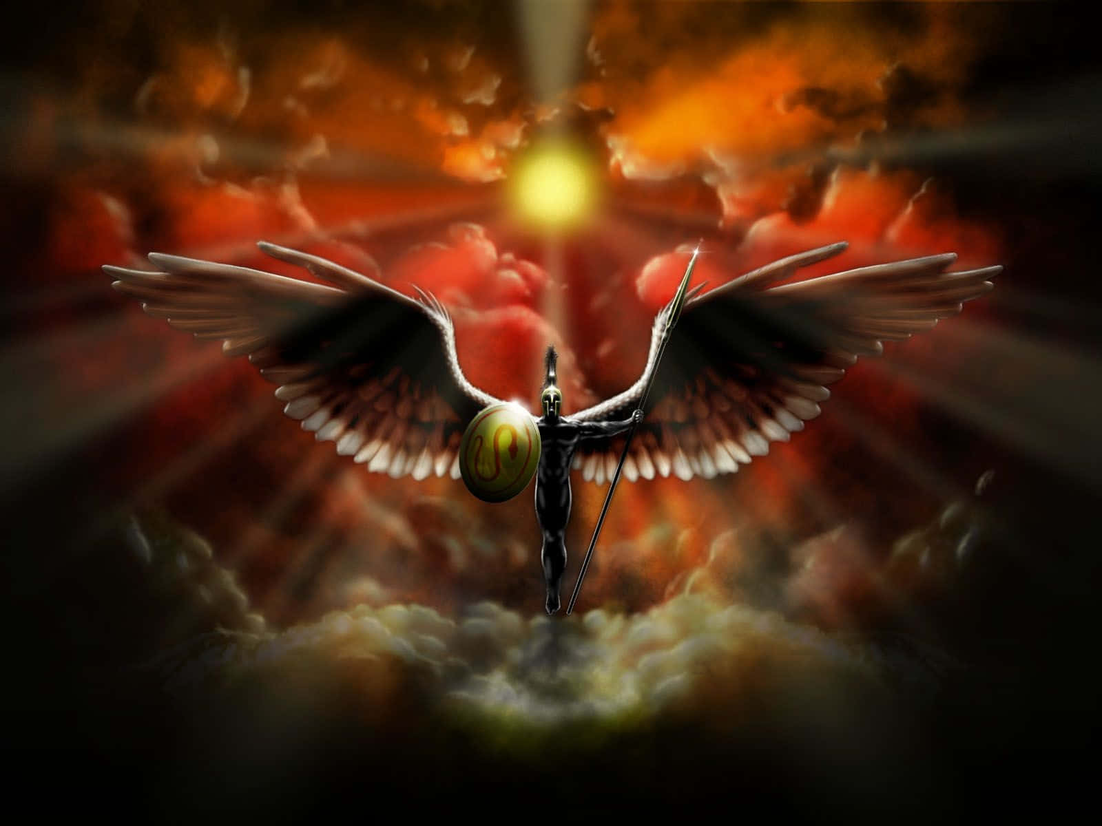 Saint Michael, winged warrior, armor, HD Desktop Wallpaper