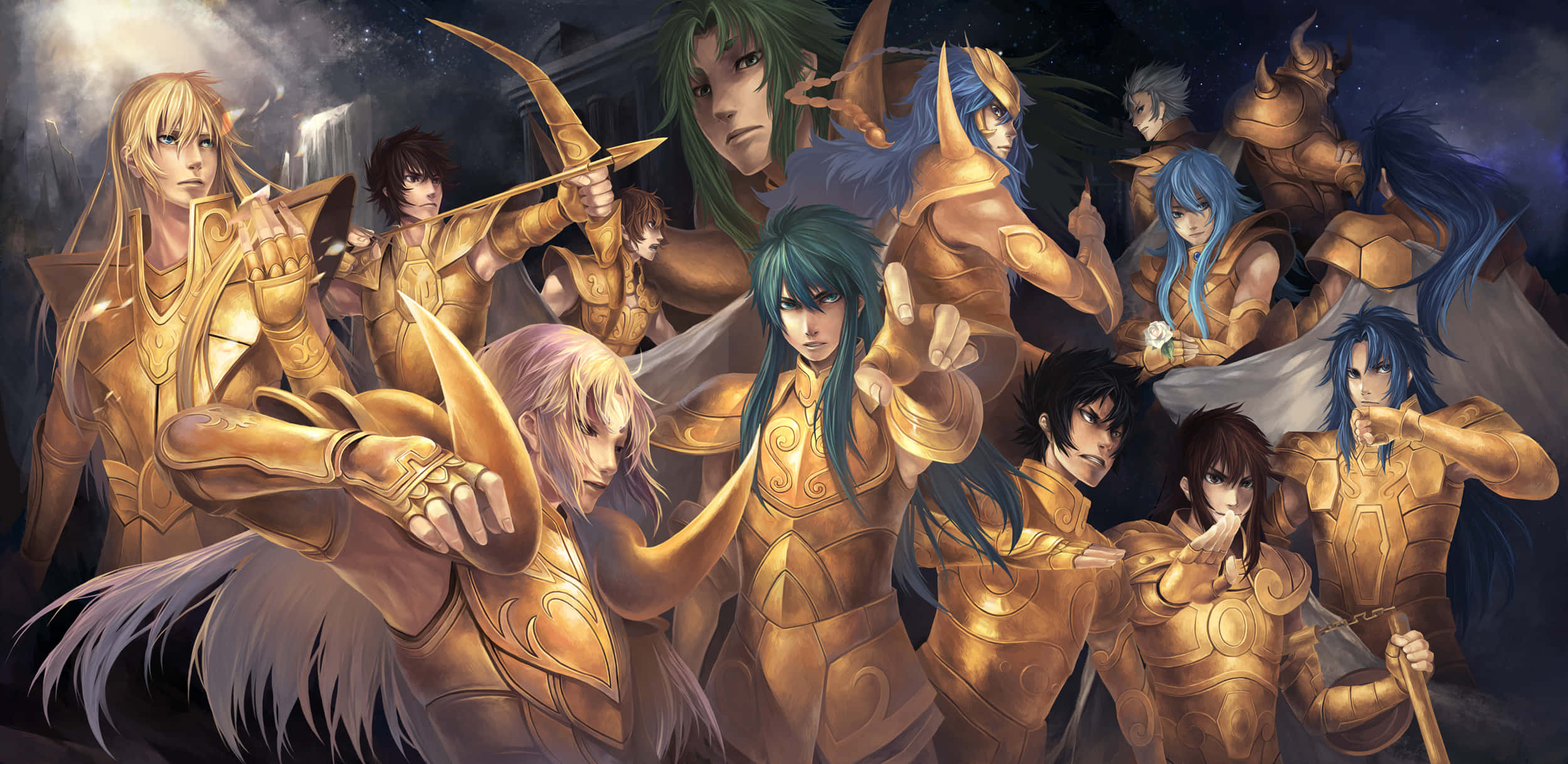 Capricorn Shura, Saint Seiya, golden armor, Full HD Desktop Wallpaper
