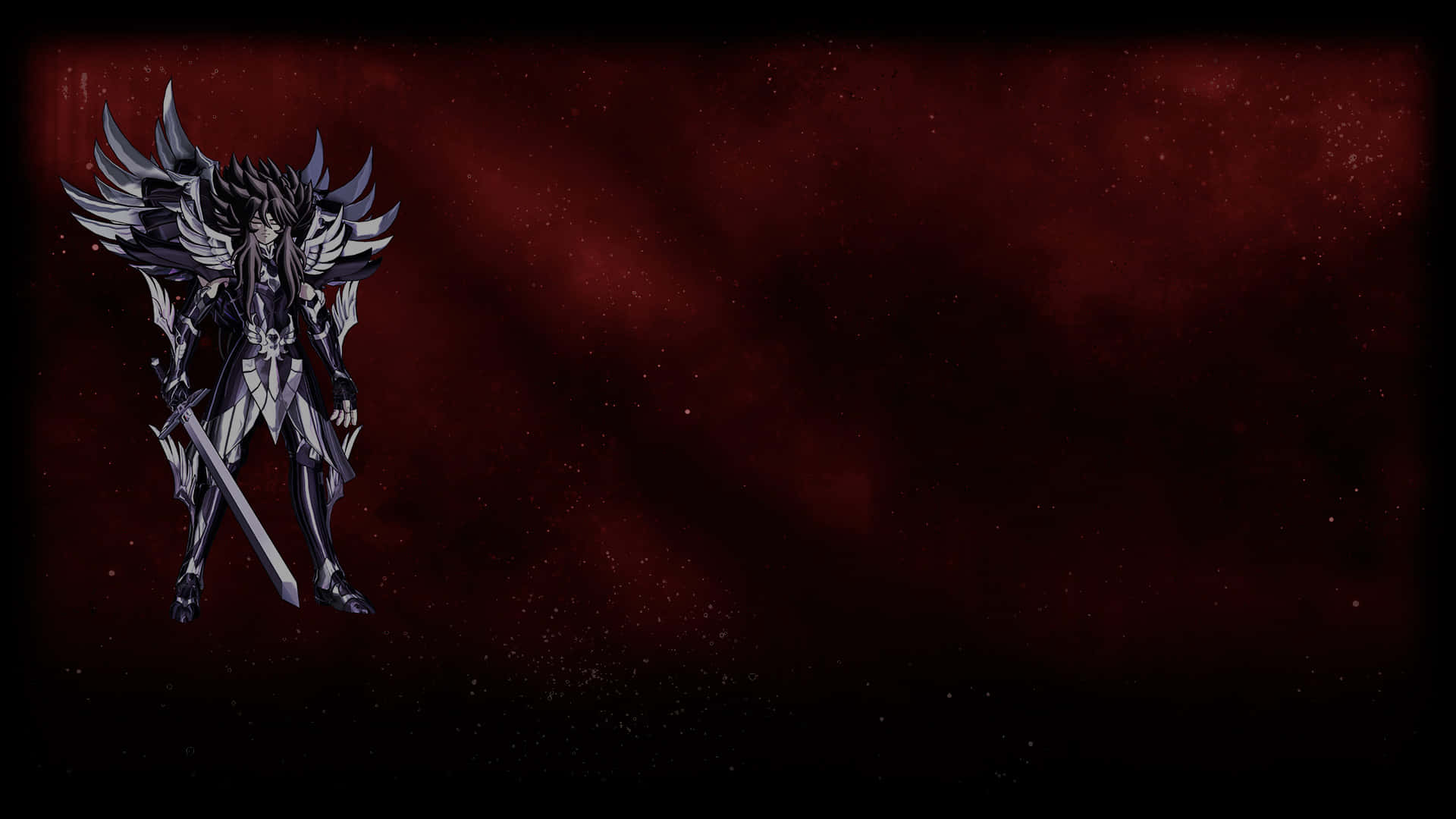 Hades Saint Seiya, cosmic backdrop, dark armored warrior, Full HD Desktop Wallpaper