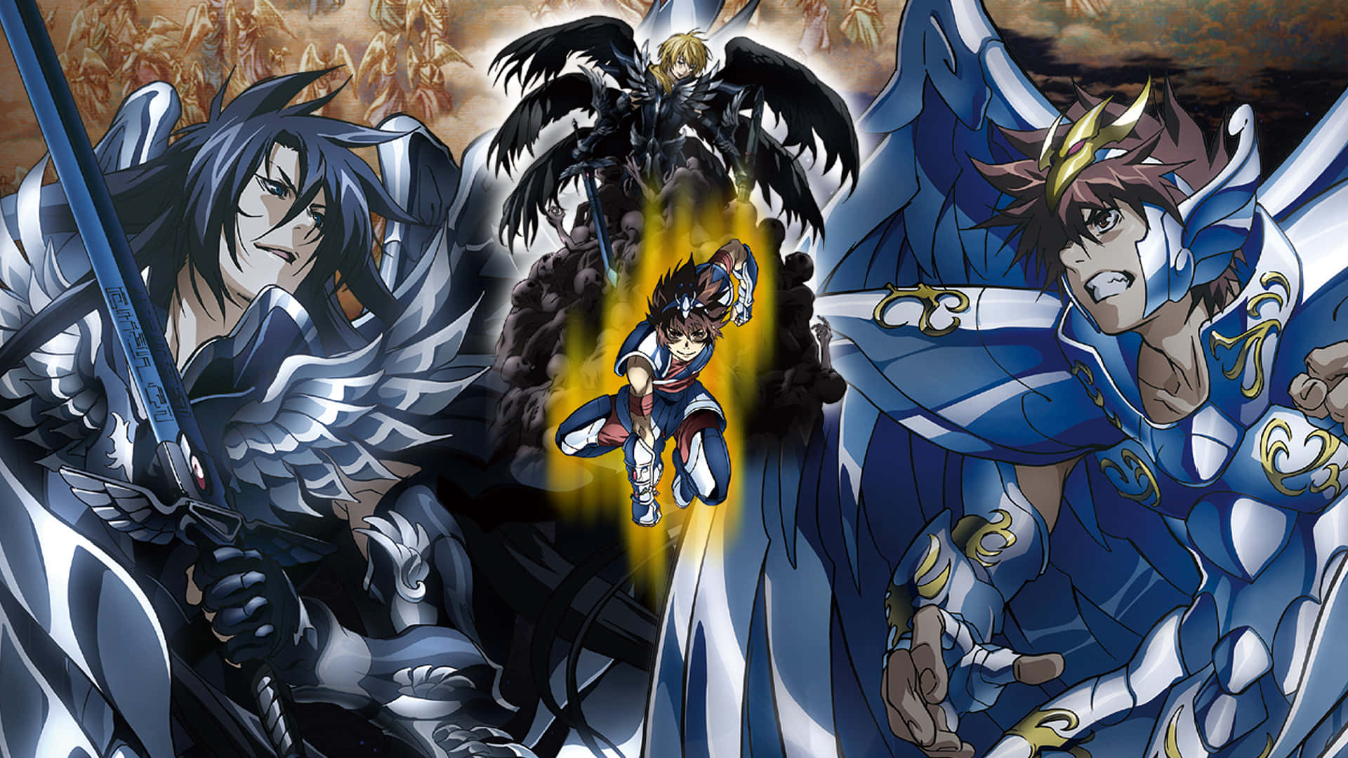 Saint Seiya Hades, anime warriors, detailed armor, Full HD Desktop Wallpaper