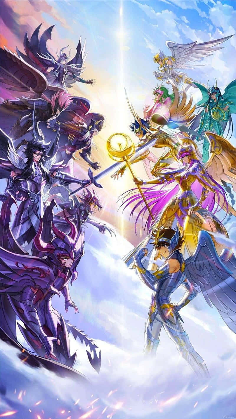 Saint Seiya Hades, epic battle, armored warriors, HD Phone Wallpaper
