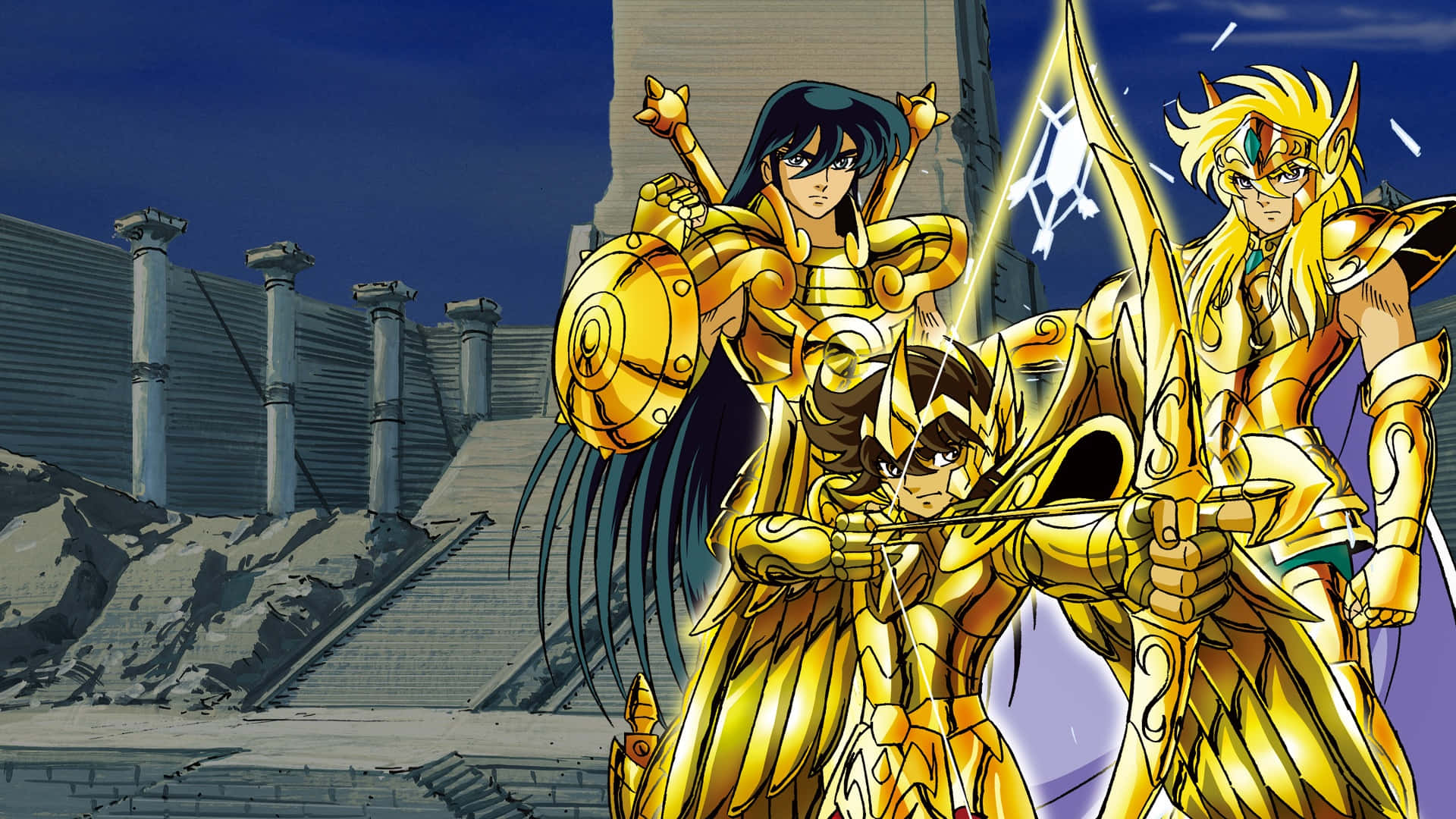 Saint Seiya, Golden Armor, anime warriors, Full HD Desktop Wallpaper
